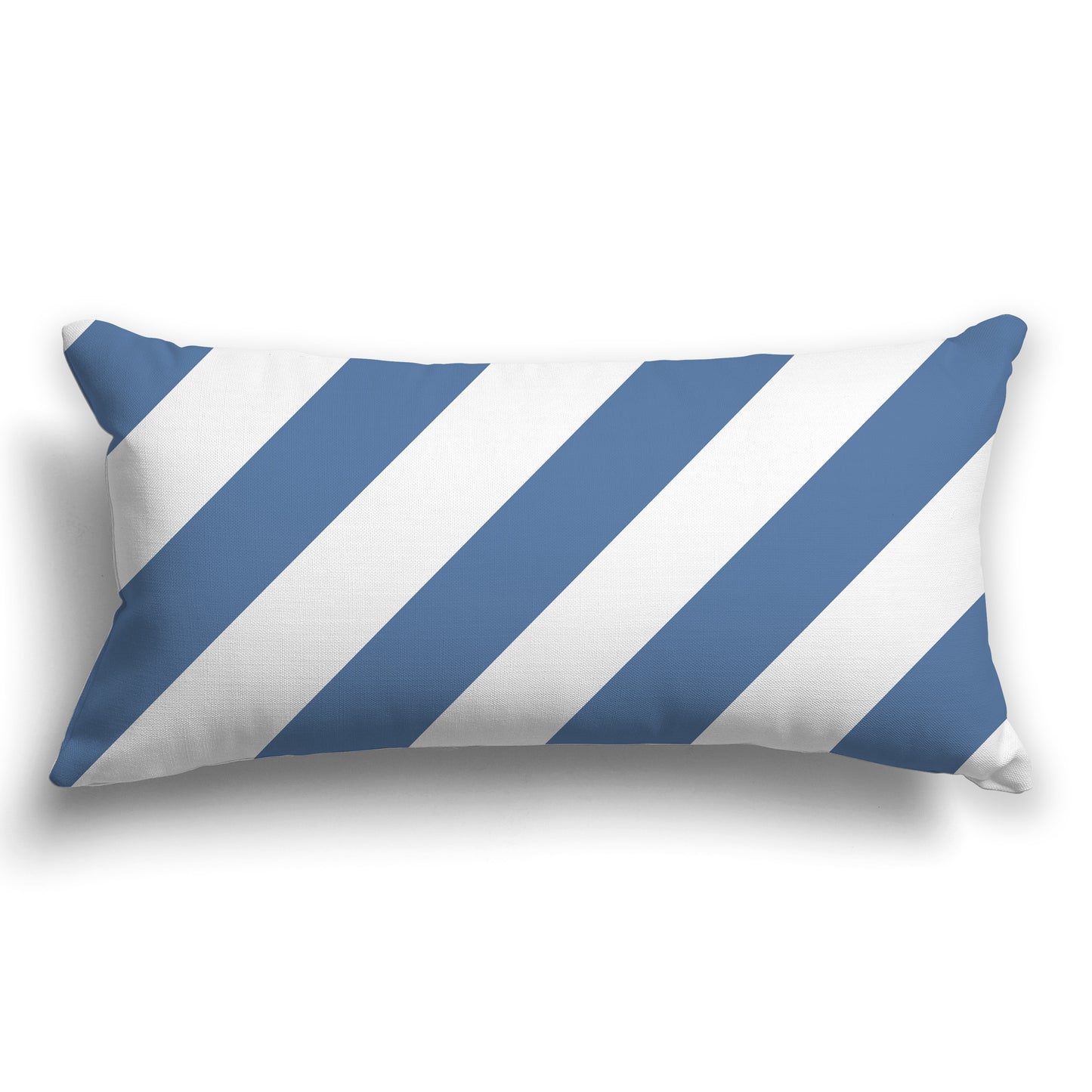 Throw Pillow with Blue and White/Beige-white Diagonal Bars on Both Sides, CAPC-1231-031