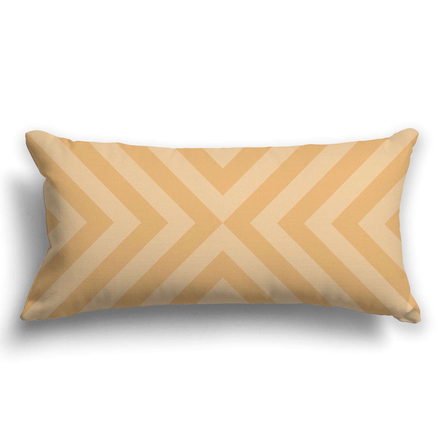 Throw Pillow with Radiating Diagonal Two-tone Orange Bars on Both Sides, CAPC-1232-041
