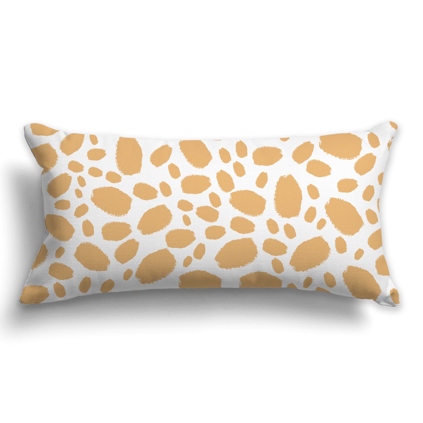White/Beige-white Throw Pillow with Orange Paint Dabs on Both Sides, CAPC-1232-091