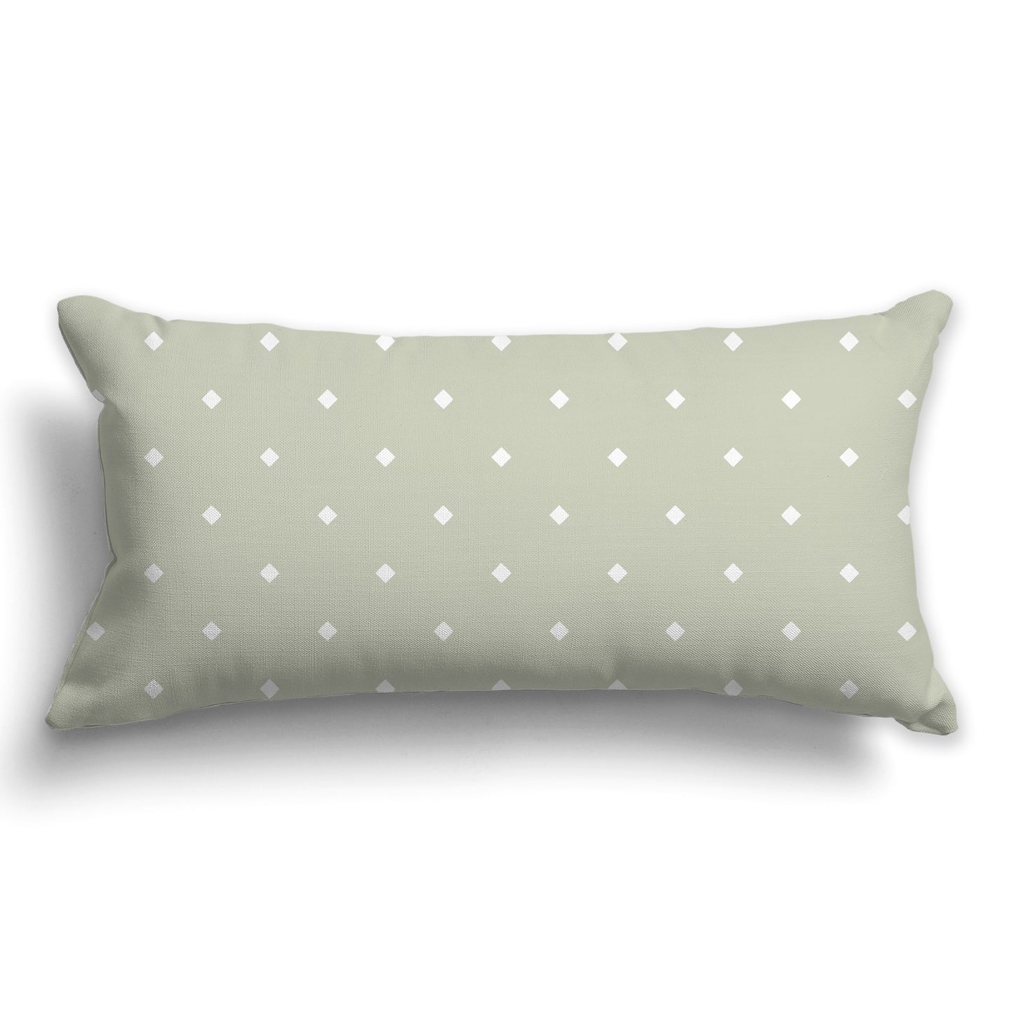 Pale Green Throw Pillow with Large White/Beige-white Diamond Pattern on Front, CAPC-1241-102