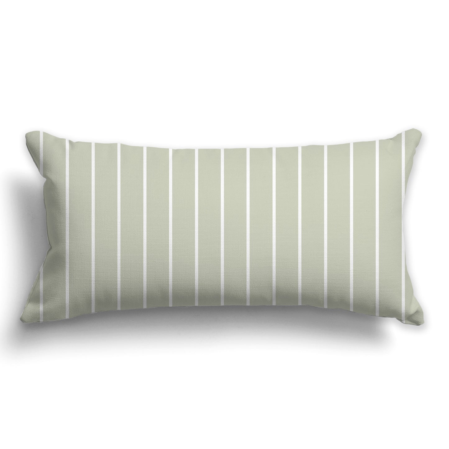 Pale Green Throw Pillow with Fine Vertical White/Beige-white Stripes on Front, CAPC-1241-152
