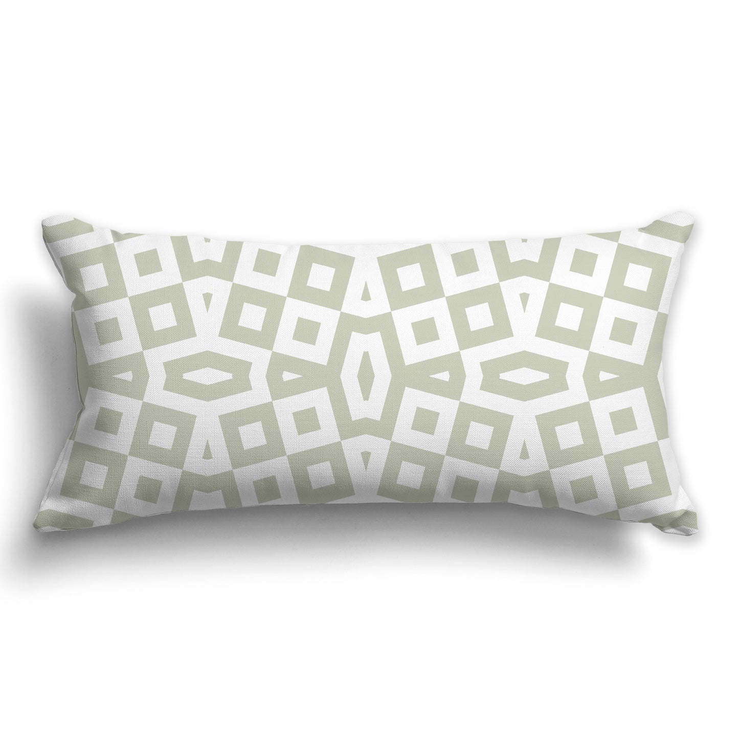 Throw Pillow with Pale Green and White/Beige-white Geometric Pattern on Both Sides, CAPC-1241-171