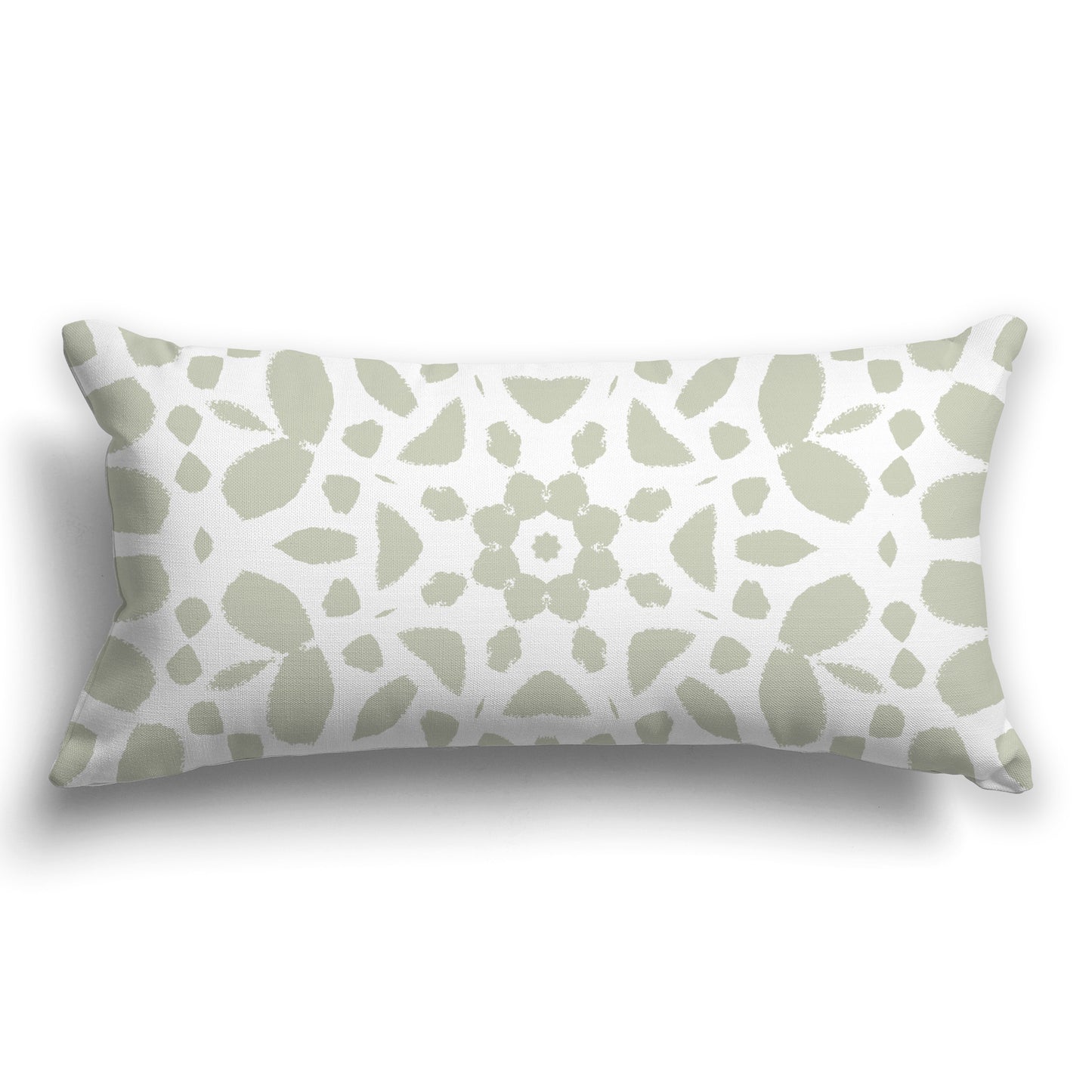White/Beige-white Throw Pillow with Pale Green Circular Graphic on Both Sides, CAPC-1241-181