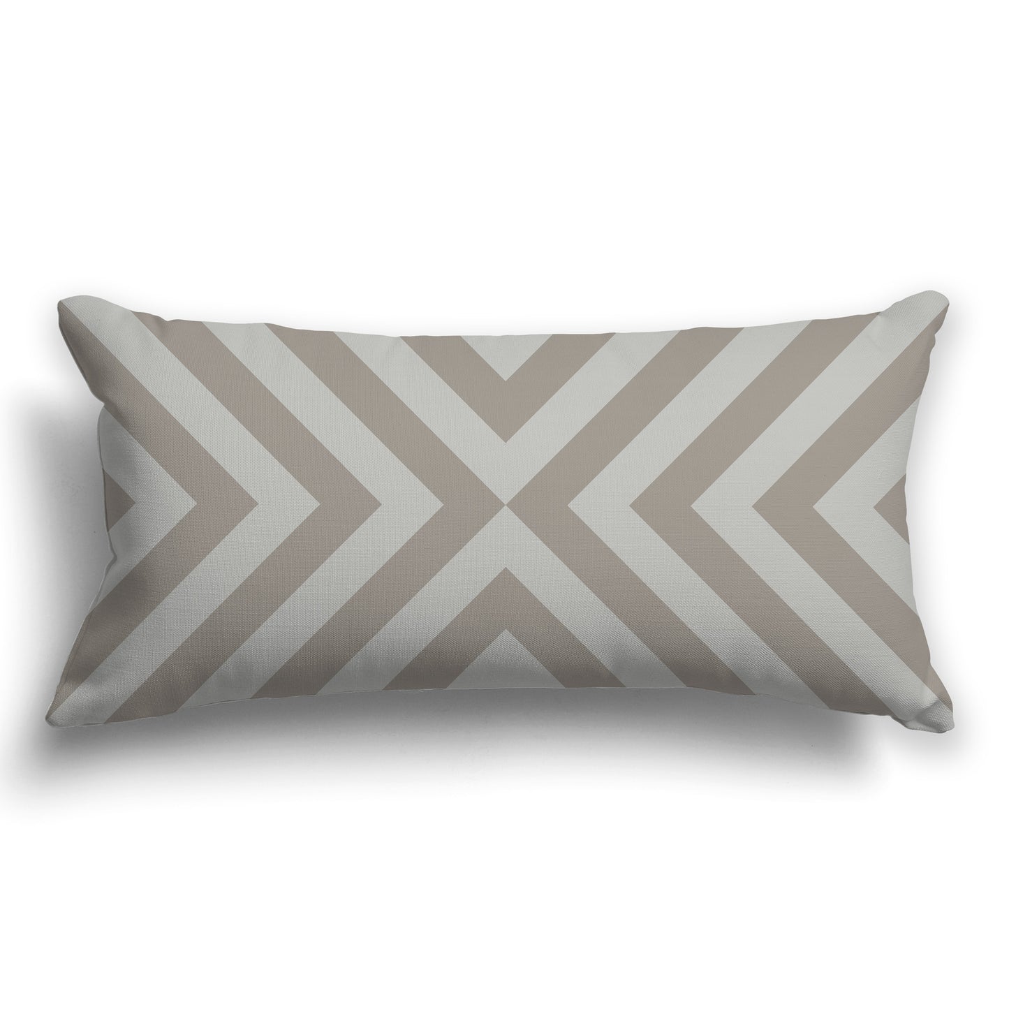 Throw Pillow with Radiating Diagonal Brown and Grey-green Bars on Both Sides, CAPC-1242-041