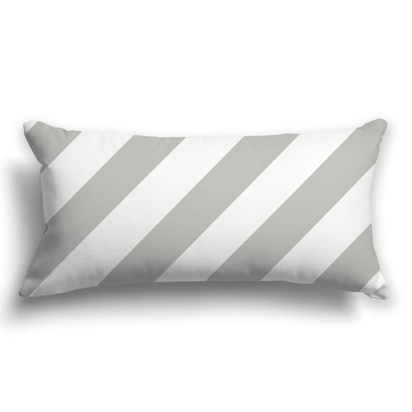 Throw Pillow with Grey and White/Beige-white Diagonal Bars on Both Sides, CAPC-1243-031