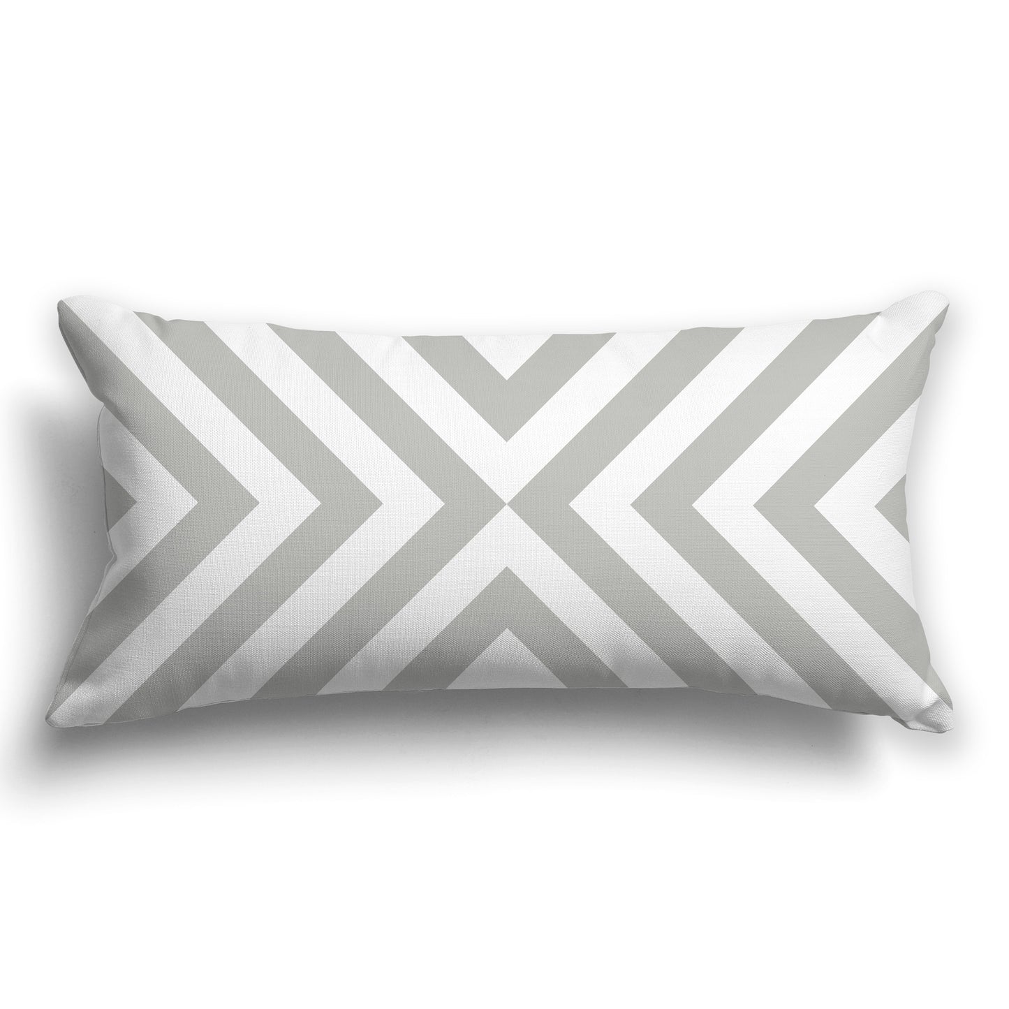 White/Beige-white Throw Pillow with Radiating Grey Diagonal Bars on Both Sides, CAPC-1243-041