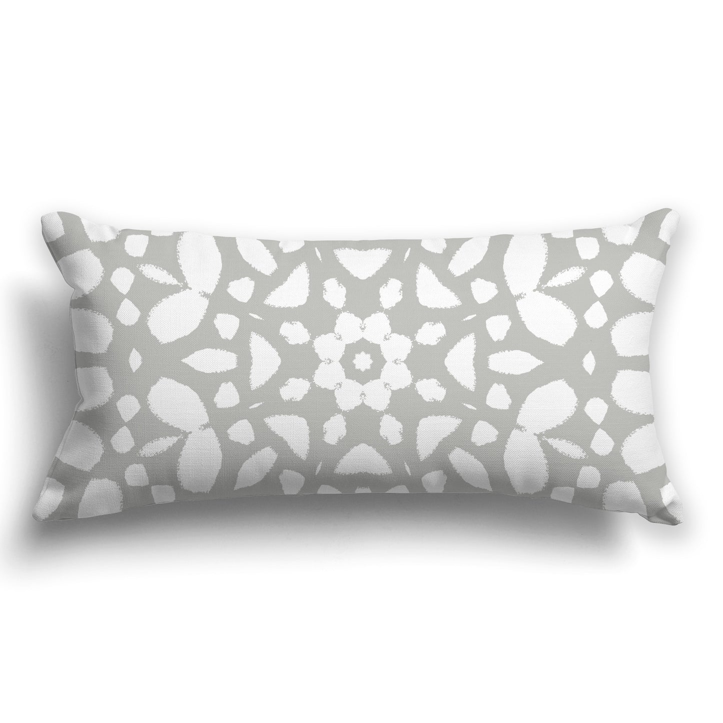 Grey Throw Pillow with White/Beige-white Circular Pattern on Both Sides, CAPC-1243-182