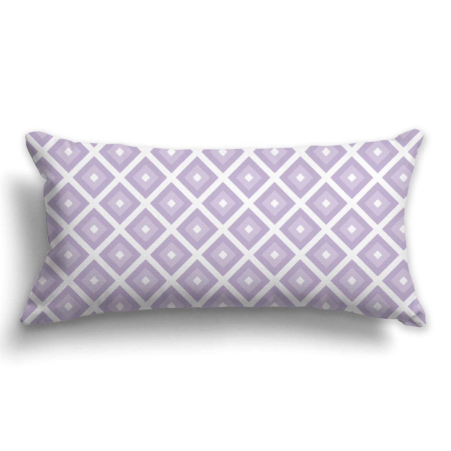 Throw Pillow with Radiating Mauve and White/Beige-white Squares on Both Sides, CAPC-1251-121
