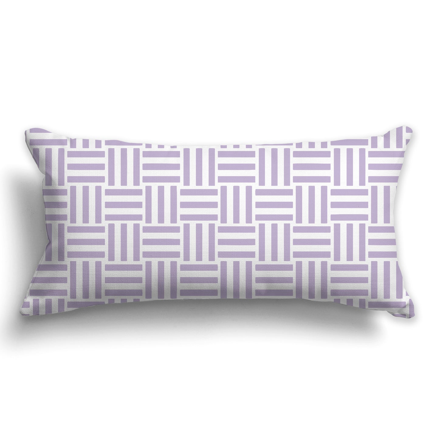 Throw Pillow with Mauve and White/Beige-white Basket Weave Pattern on Both Sides, CAPC-1251-141