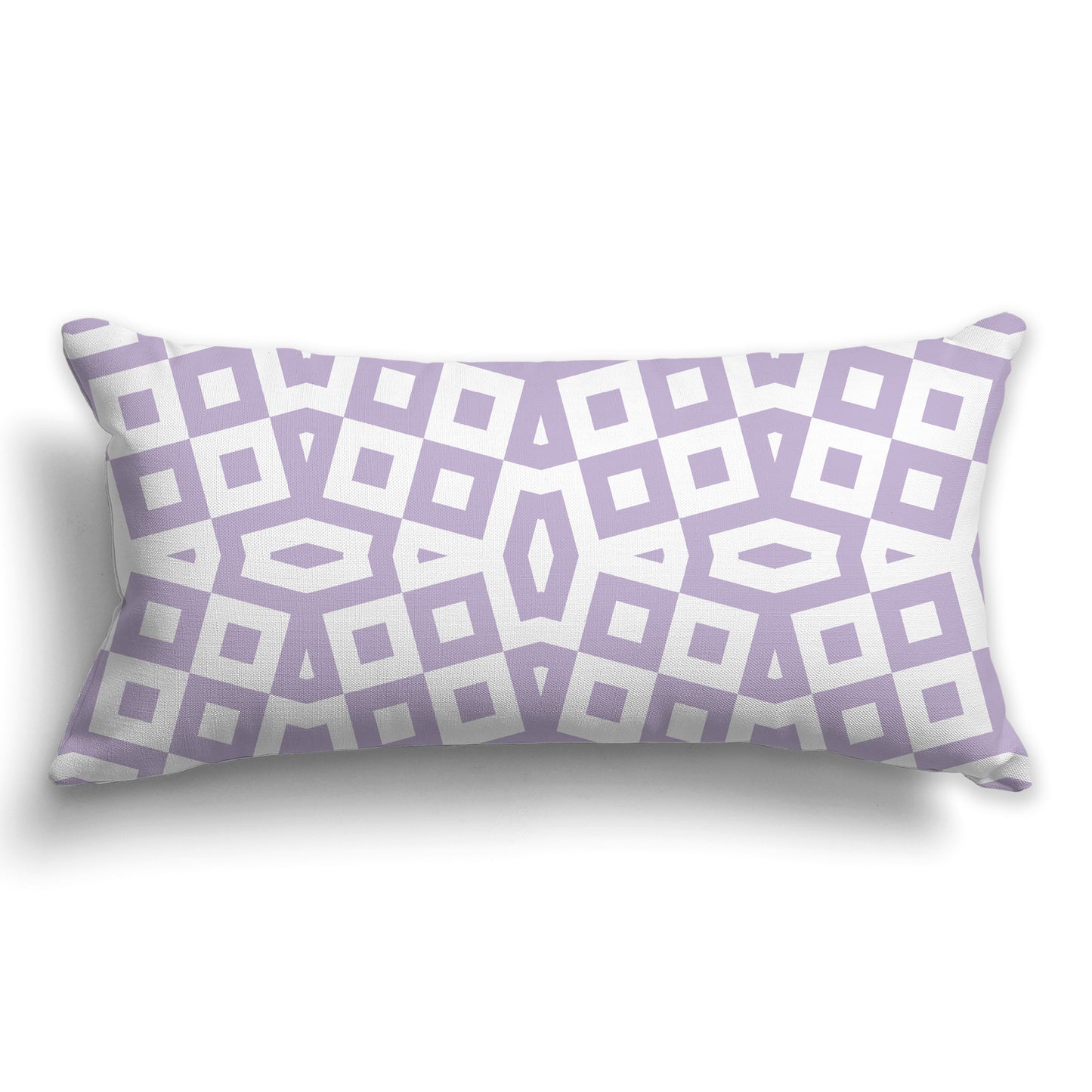 Throw Pillow with Mauve and White/Beige-white Geometric Pattern on Both Sides, CAPC-1251-171