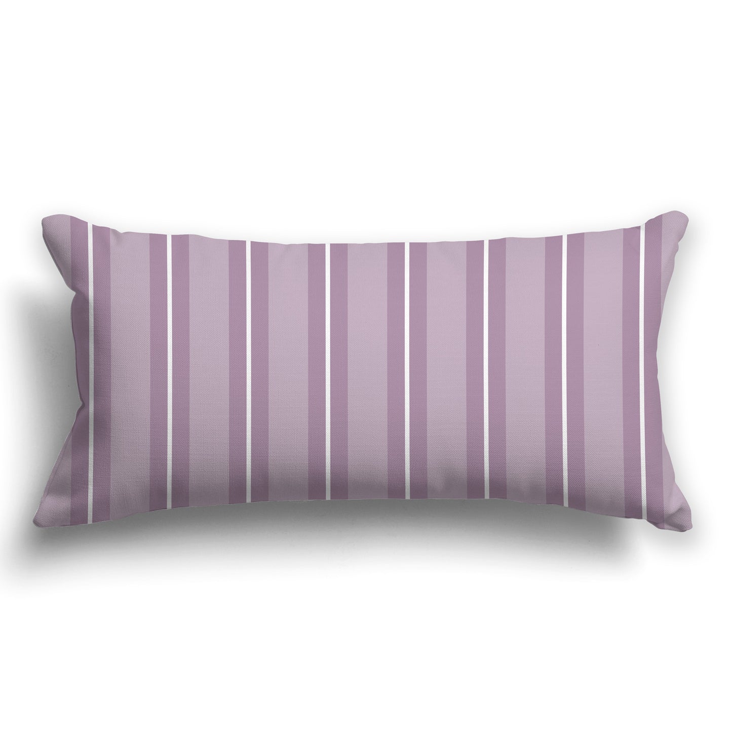 Light Mauve Throw Pillow with Mauve and White/Beige-white Multistripe Pattern on Front, CAPC-1252-071