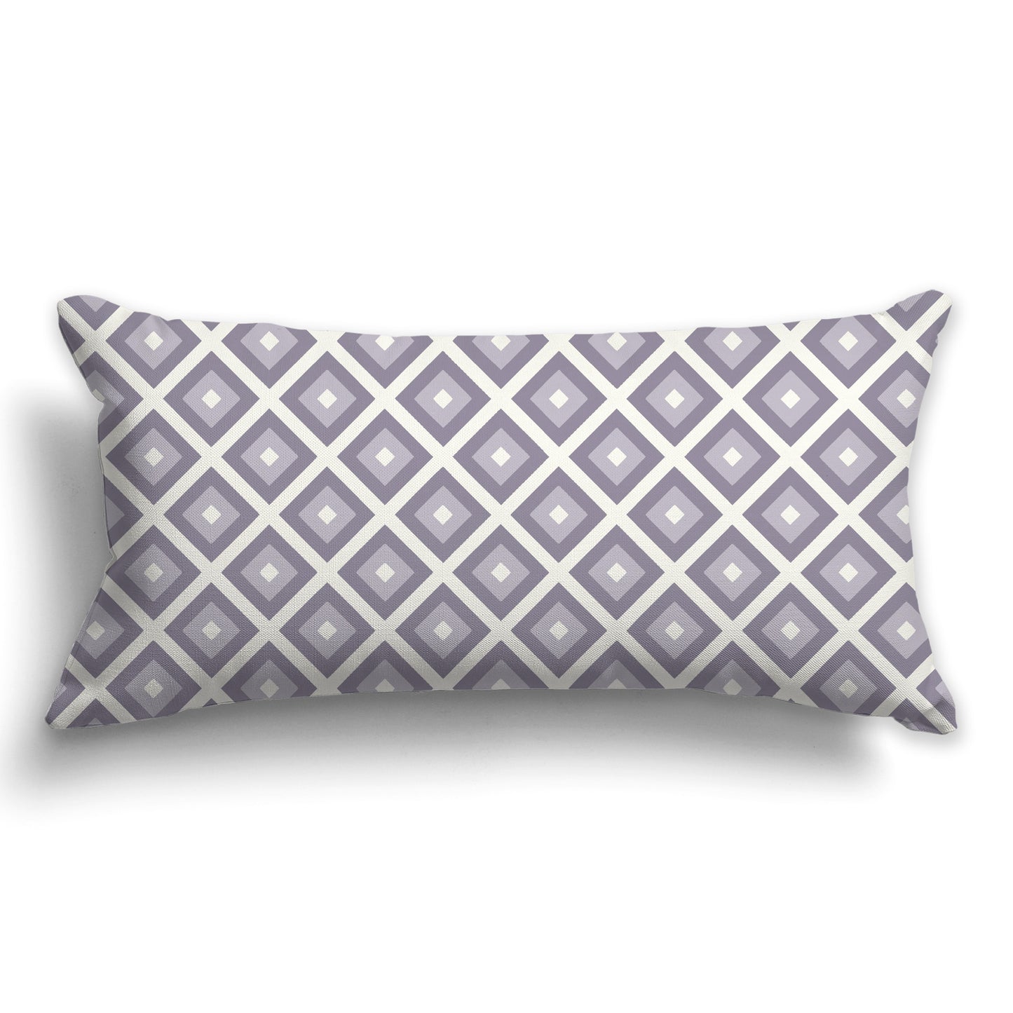 Throw Pillow with Radiating Two-tone Lavender and Pale Cream Squares on Both Sides, CAPC-1262-121