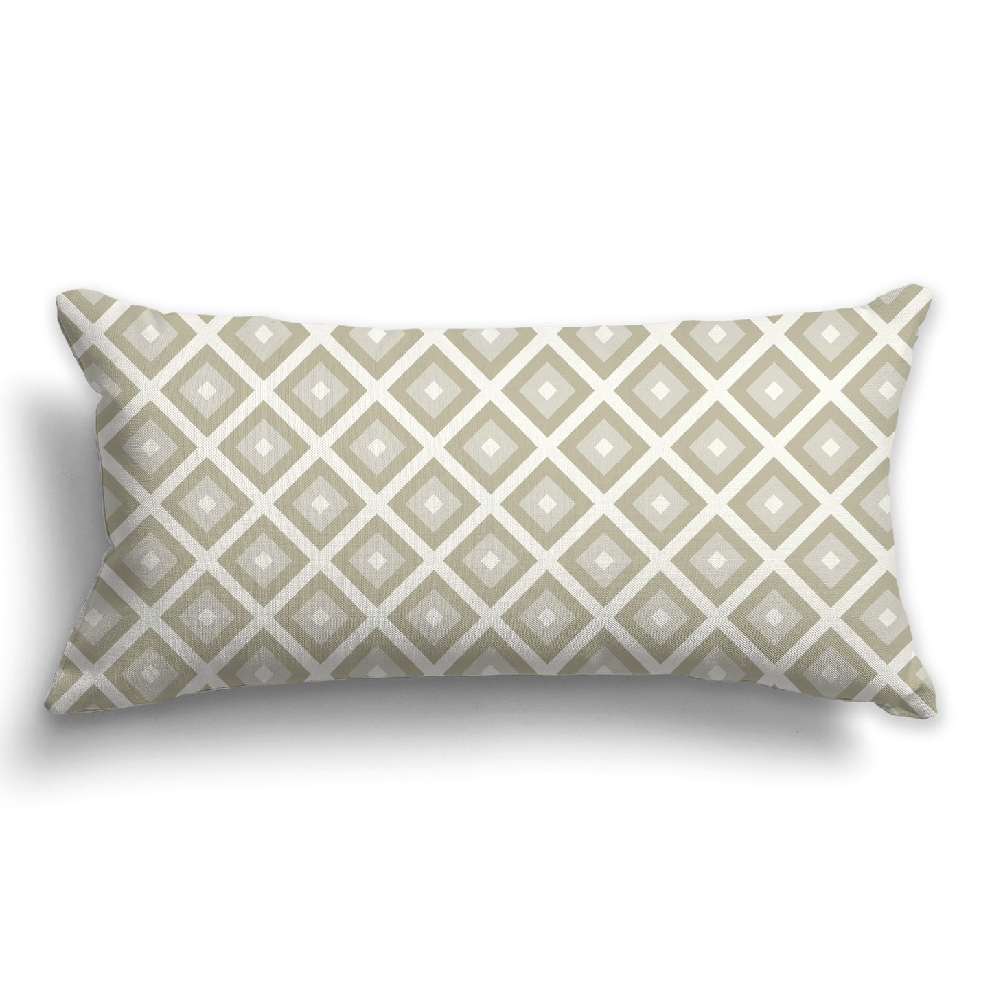 Throw Pillow with Radiating Two-tone Pastel Green and Cream Squares on Both Sides, CAPC-1263-121