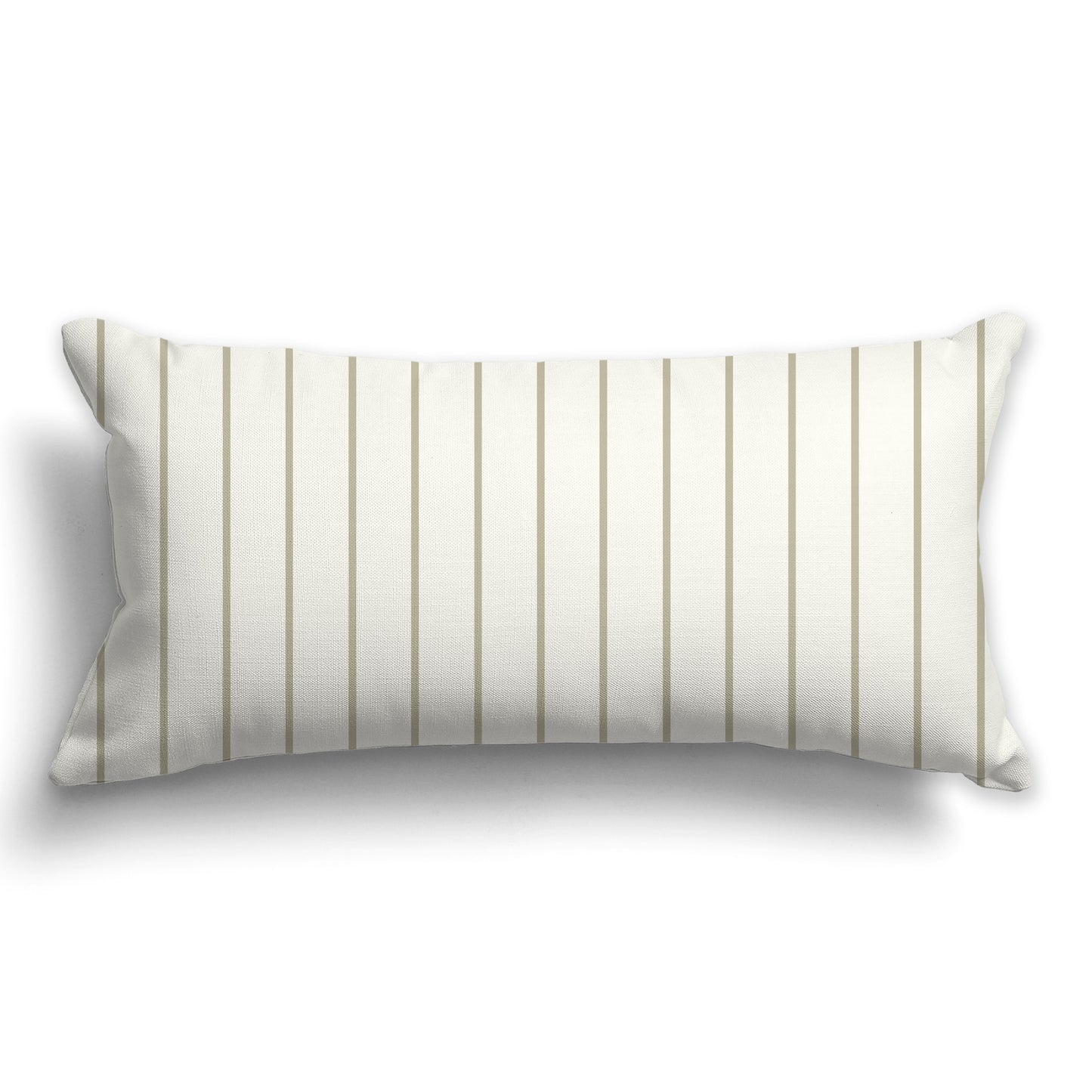 Cream Throw Pillow with Fine Vertical Pastel Green Stripes on Front, CAPC-1263-151