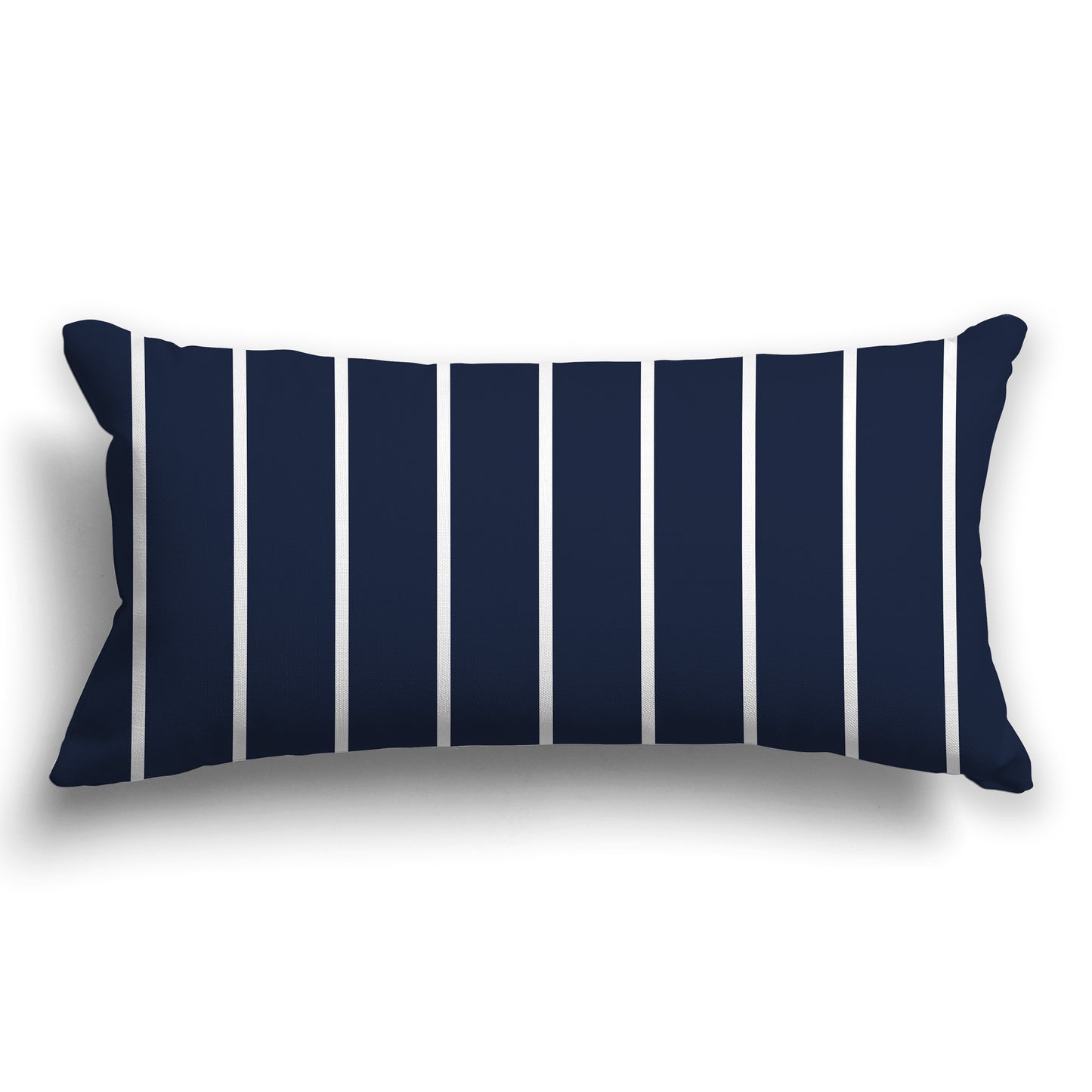 Navy Blue Throw Pillow with White/Beige-white Vertical Stripes on Front, CAPC-1271-062