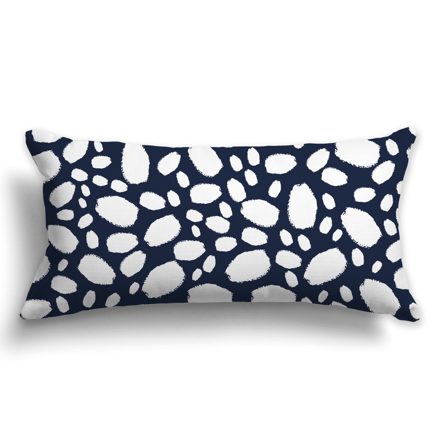 Navy Blue Throw Pillow with White/Beige-white Paint Dabs on Both Sides, CAPC-1271-092