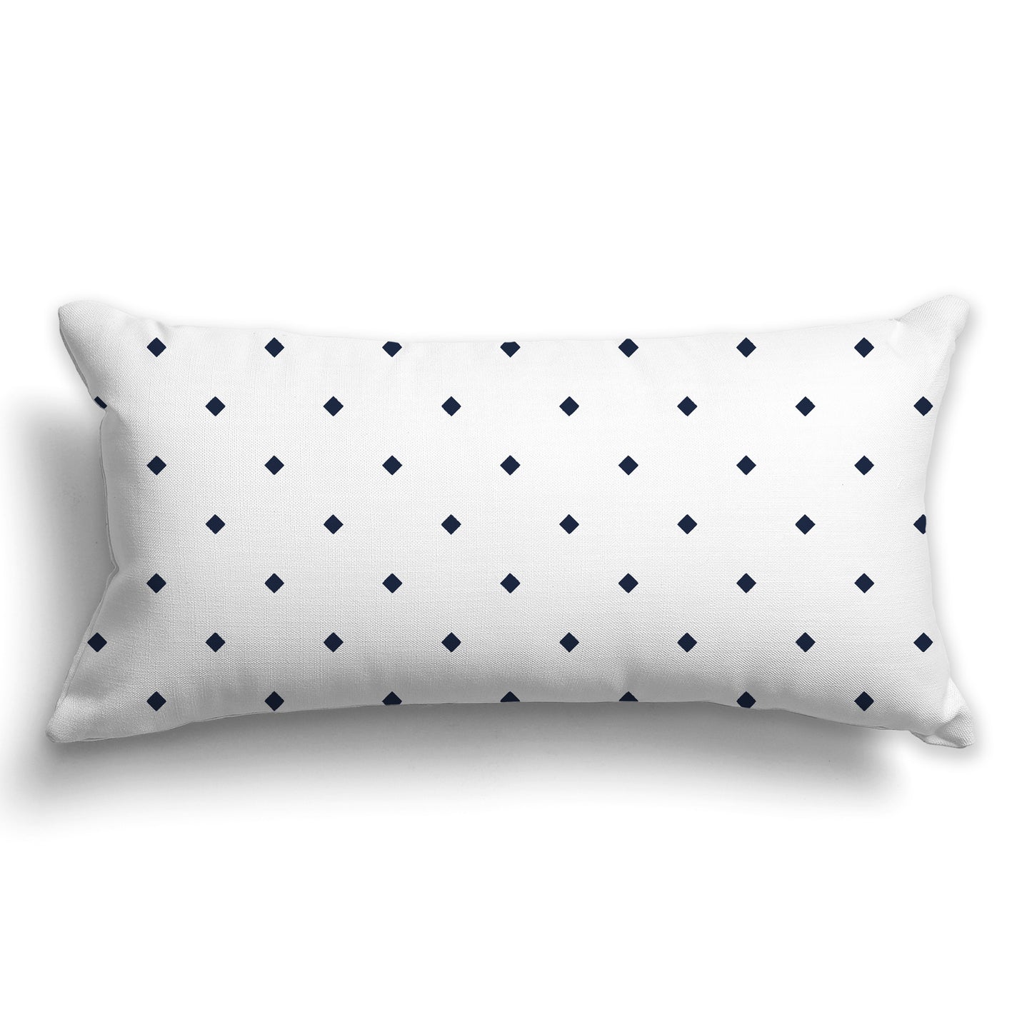 White/Beige-white Throw Pillow with Large Navy Blue Diamond Pattern on Front, CAPC-1271-101