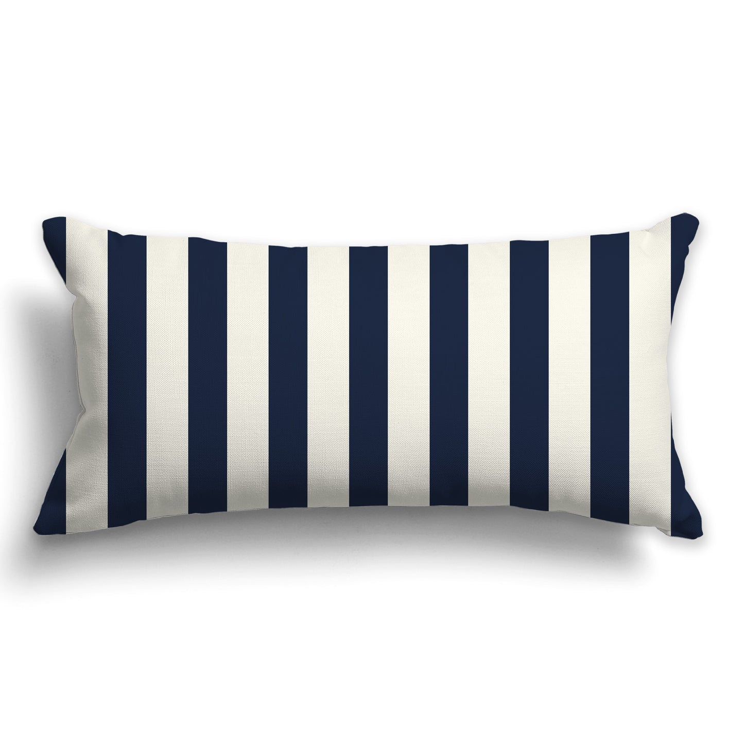 Cream Throw Pillow with Navy Blue Vertical Bars on Front, CAPC-1273-051
