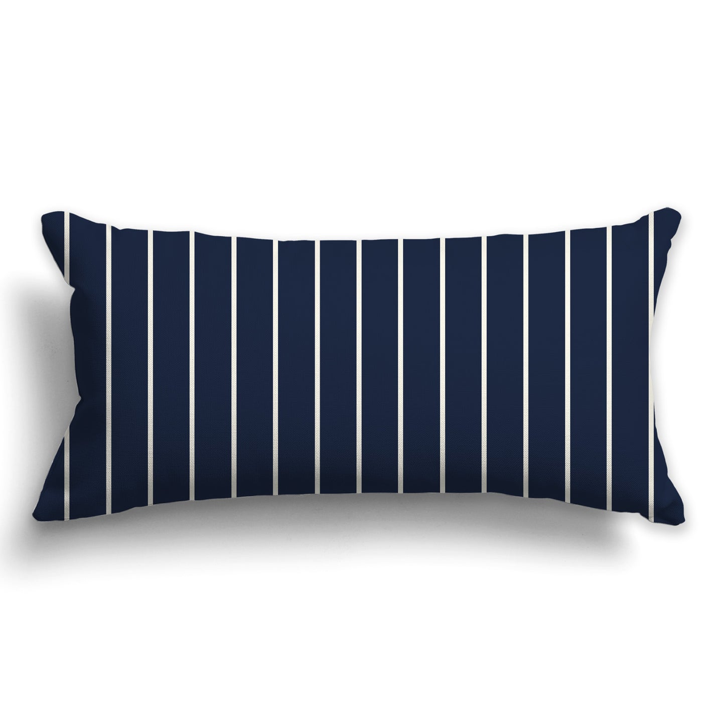 Navy Blue Throw Pillow with Fine Vertical Cream Stripes on Front, CAPC-1273-152