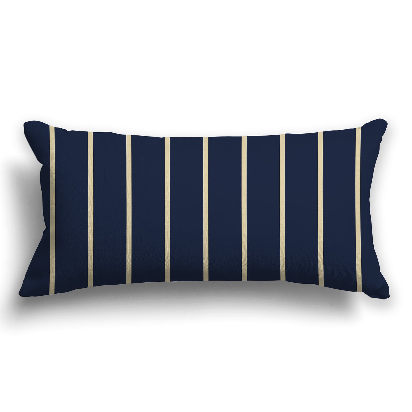 Navy Blue Throw Pillow with Tan Vertical Stripes on Front, CAPC-1274-062
