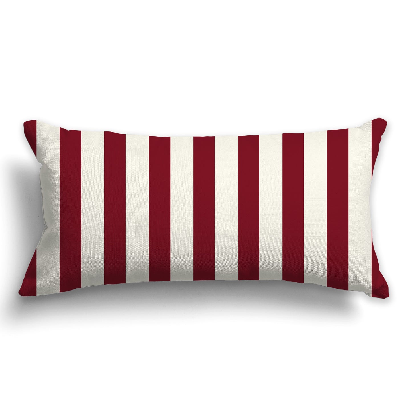 Pale Cream Throw Pillow with Burgundy Red Vertical Bars on Front, CAPC-1283-051