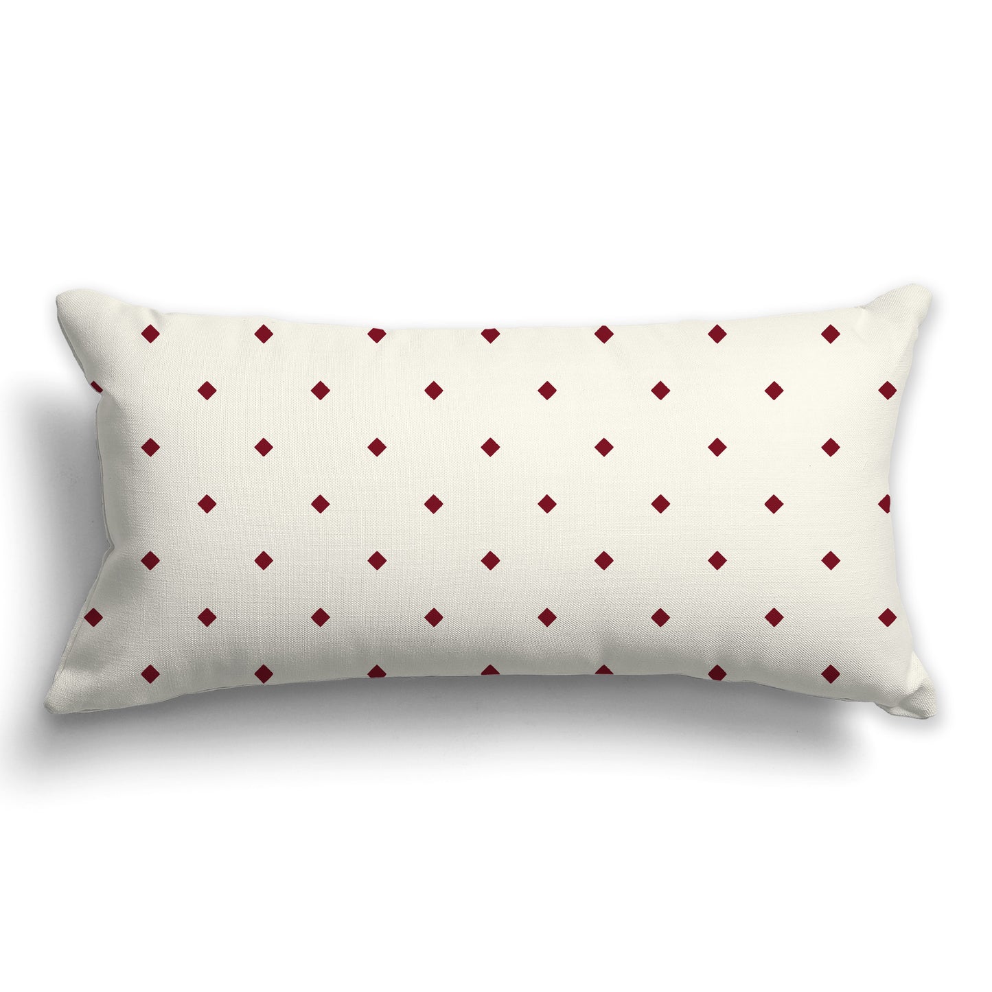 Pale Cream Throw Pillow with Large Burgundy Red Diamond Pattern on Front, CAPC-1283-101