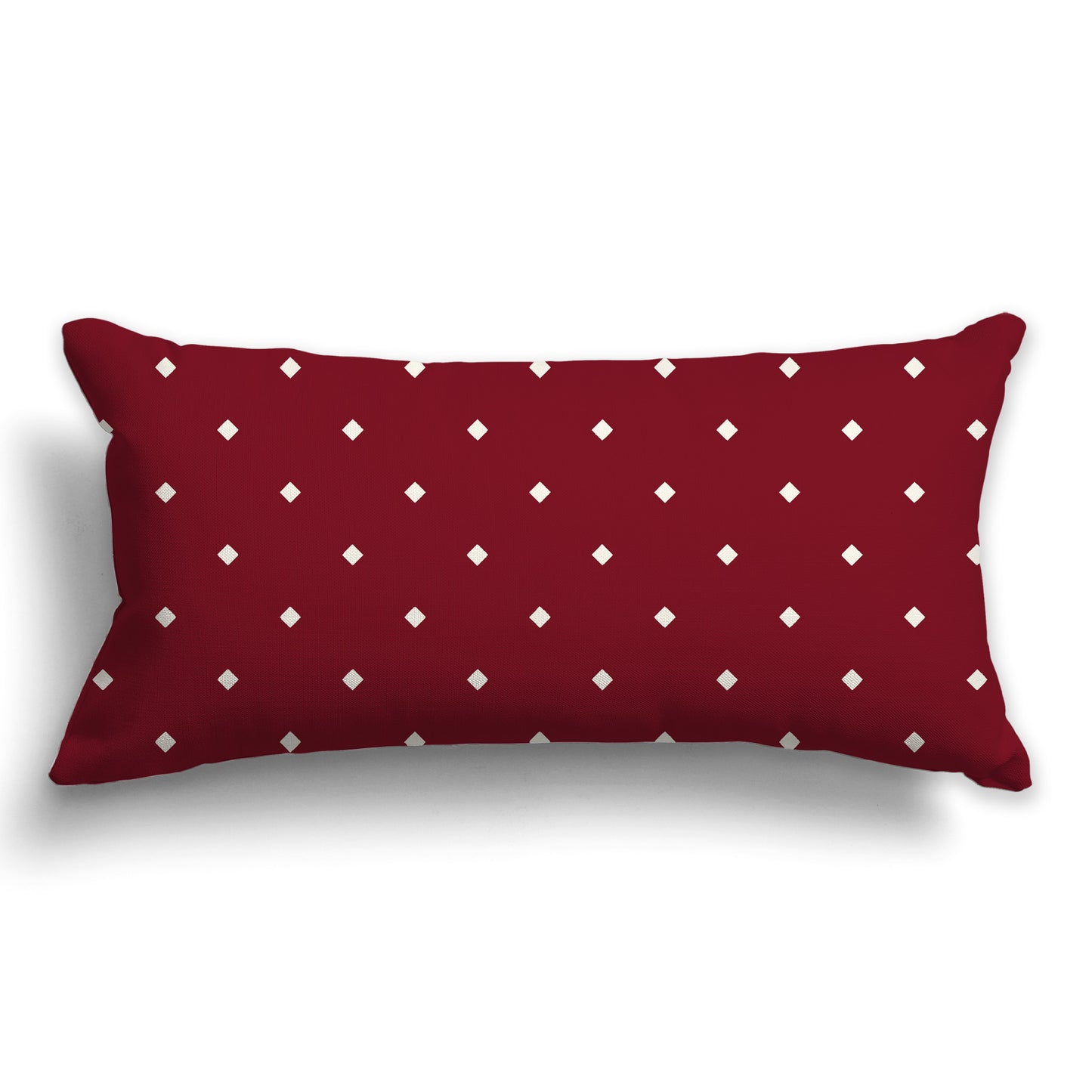 Burgundy Red Throw Pillow with Large Pale Cream Diamond Pattern on Front, CAPC-1283-102