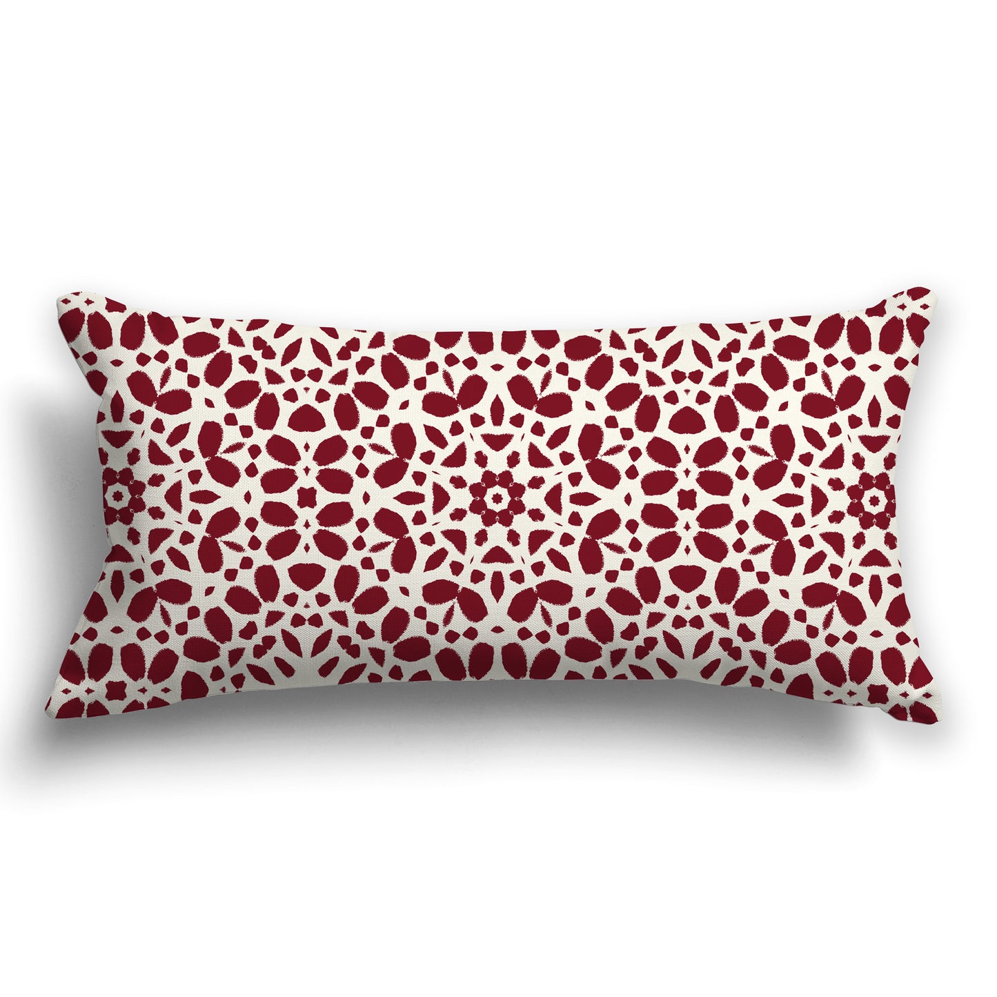 Throw Pillow with Circular Burgundy Red and Pale Cream Repeat Graphic on Both Sides, CAPC-1283-191