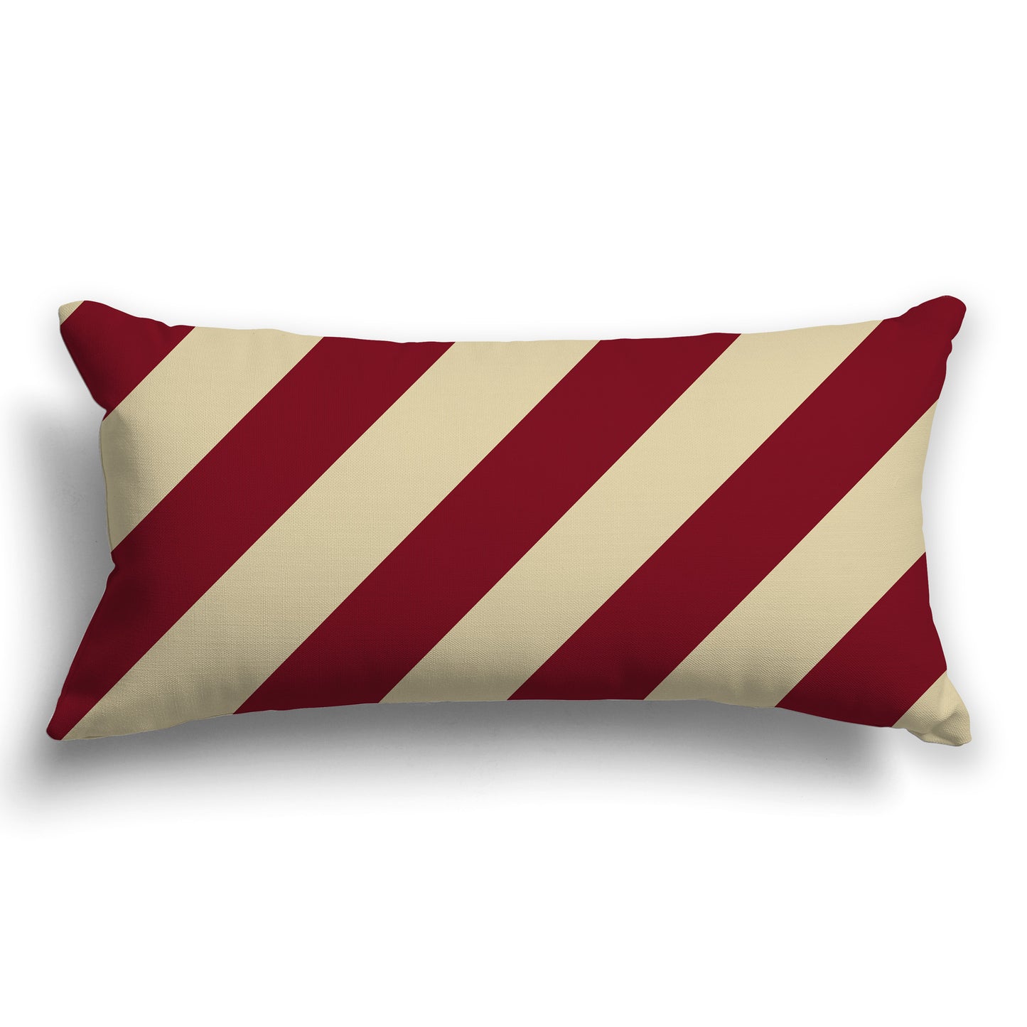 Throw Pillow with Burgundy Red and Tan Diagonal Bars on Both Sides, CAPC-1284-031