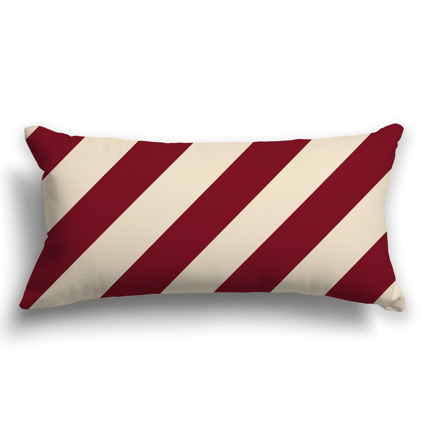 Throw Pillow with Burgundy Red and Beige Diagonal Bars on Both Sides, CAPC-1285-031