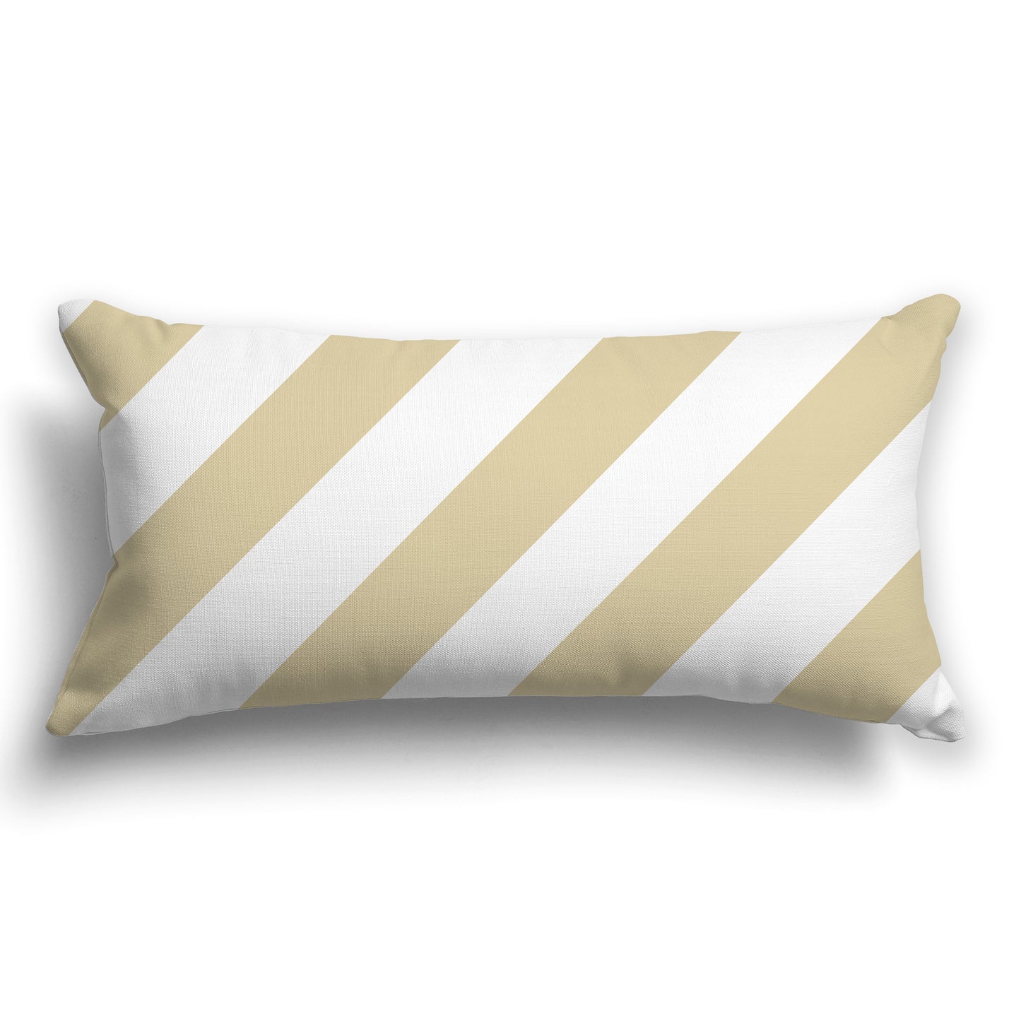 Throw Pillow with Tan and White/Beige-white Diagonal Bars on Both Sides, CAPC-1371-031