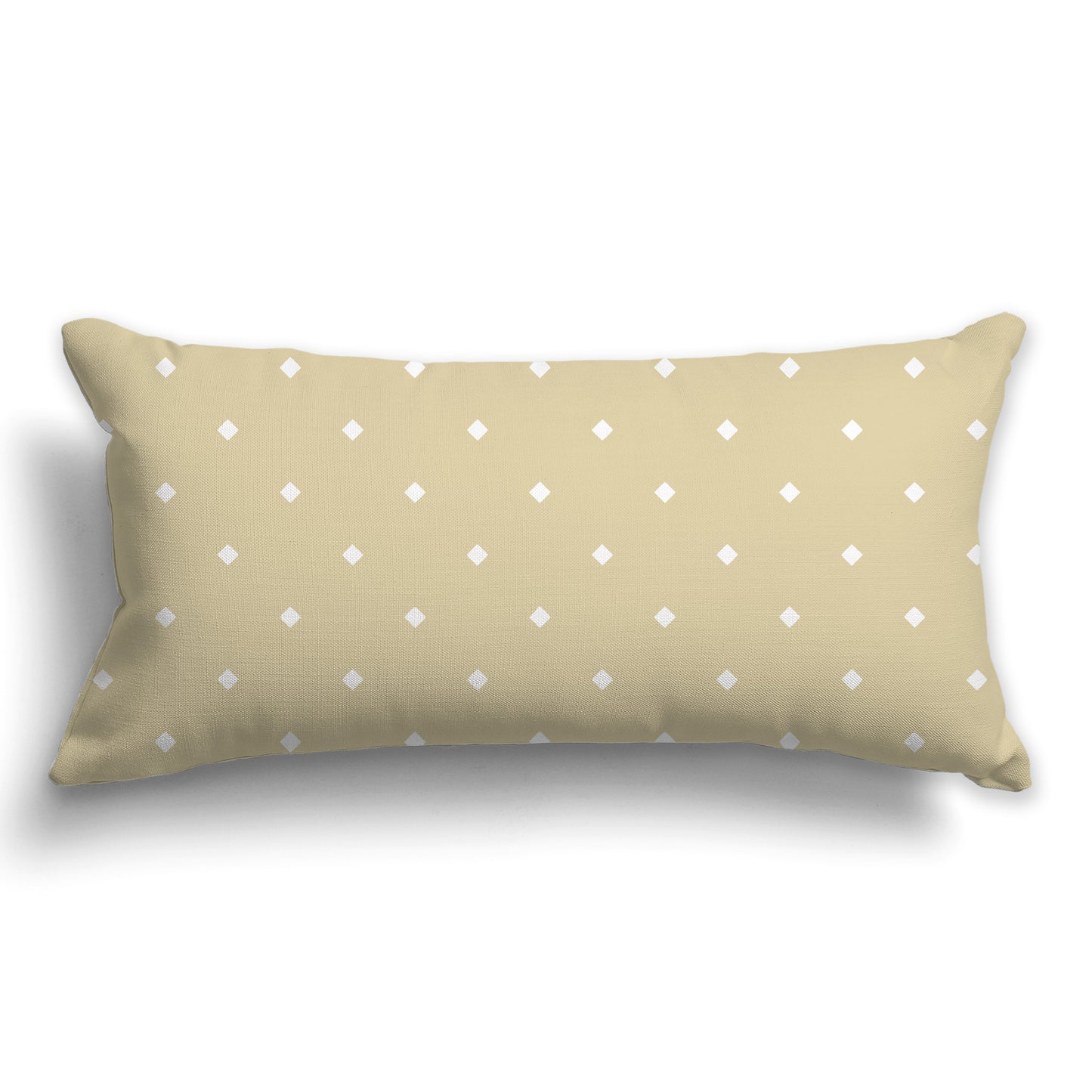 Tan Throw Pillow with Large White/Beige-white Diamond Pattern on Front, CAPC-1371-102