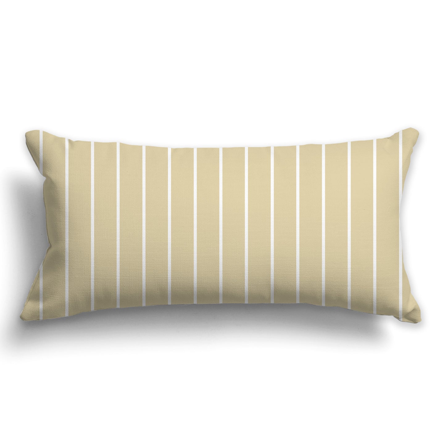 Tan Throw Pillow with Fine Vertical White/Beige-white Stripes on Front, CAPC-1371-152