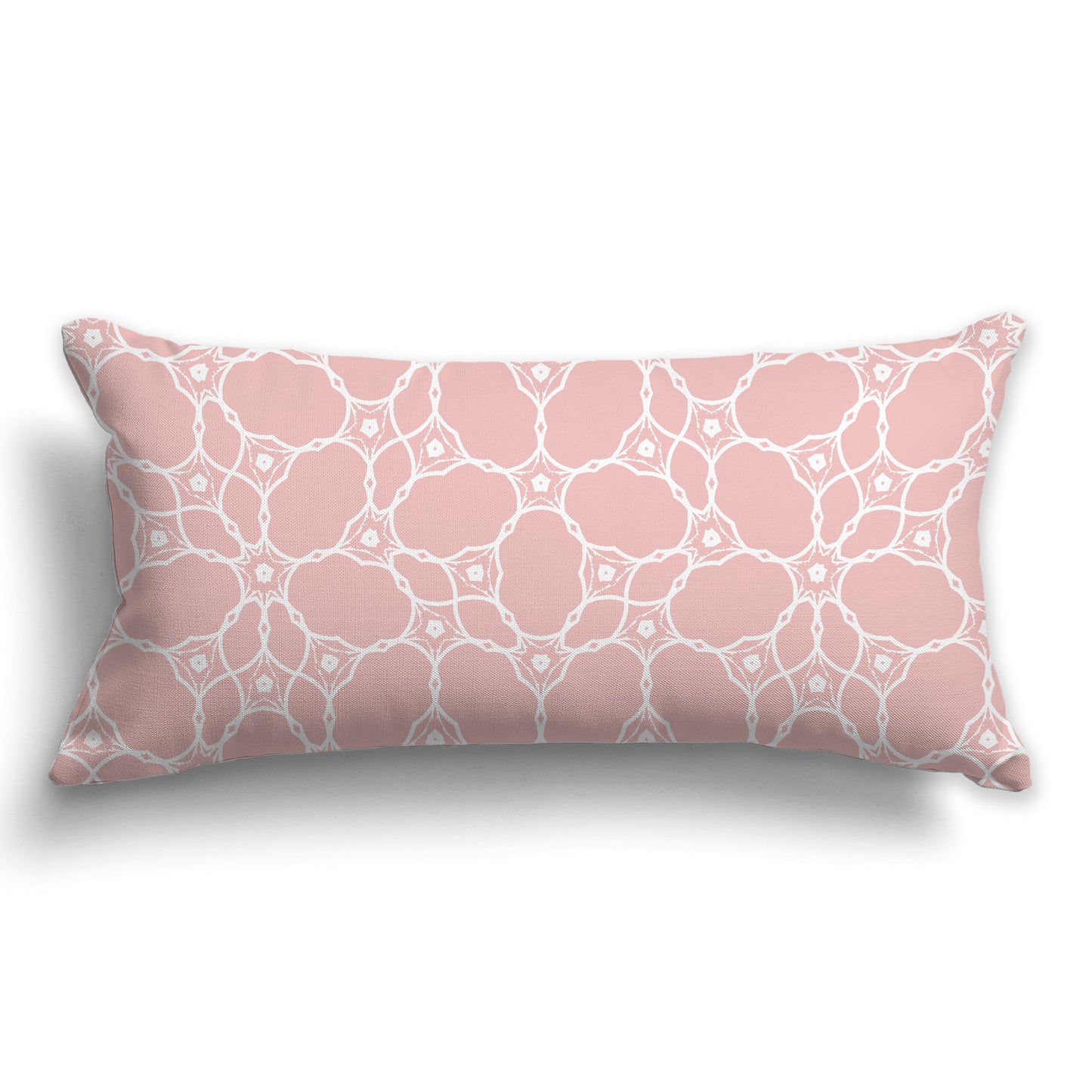 Light Pink Coral Throw Pillow with White/Beige-white Pattern on Both Sides, CAPC-1383-214