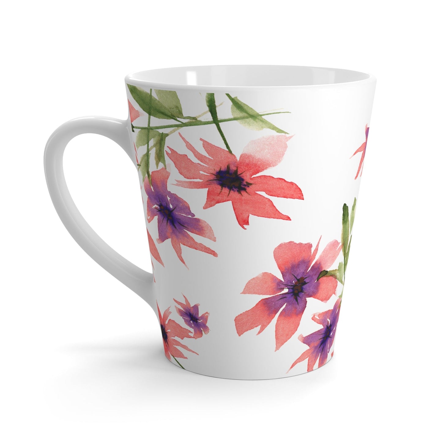 Pink Floral Ceramic Mug & Polyester Placemat 8-Pc Bundle (Service for 4) | CABF-LM-1344