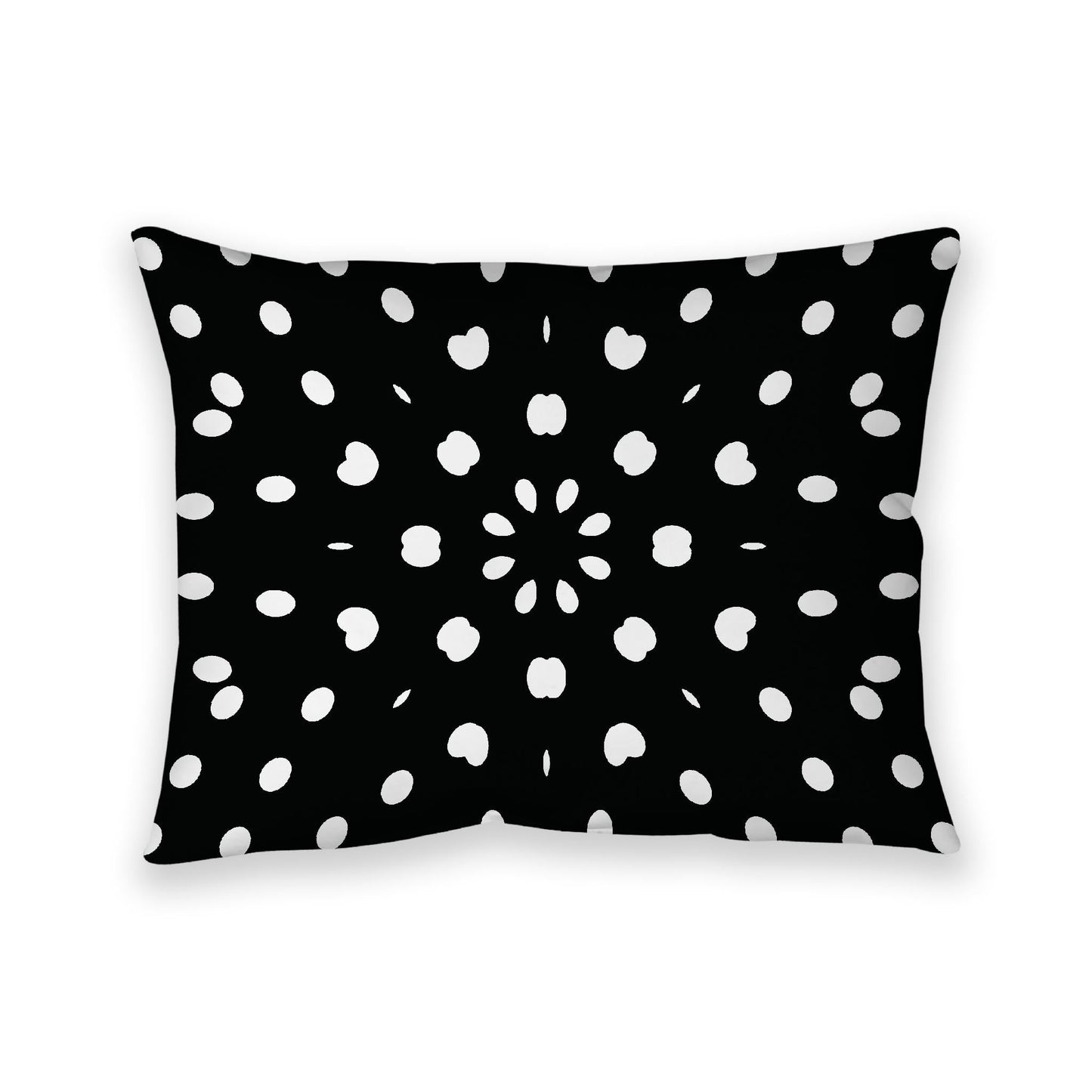 Black Cotton Canvas Cushion Covers with Off-White Burst Pattern on Front, CACU-CC-1010-232, 66 x 51 cm, 26 x 20 inches