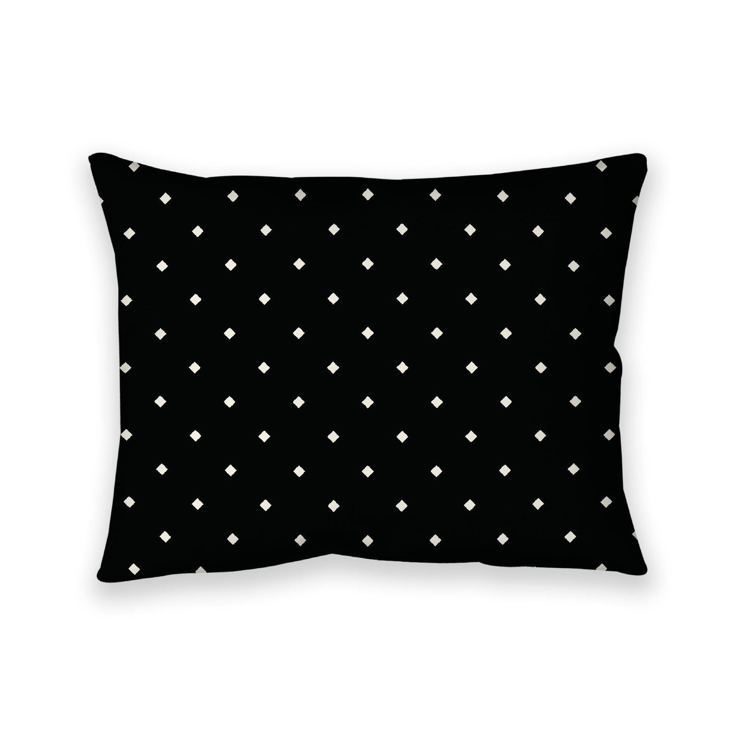 Black Cotton Canvas Cushion Covers with Pale Cream Diamonds on Front, CACU-CC-1013-102, 66 x 51 cm, 26 x 20 inches