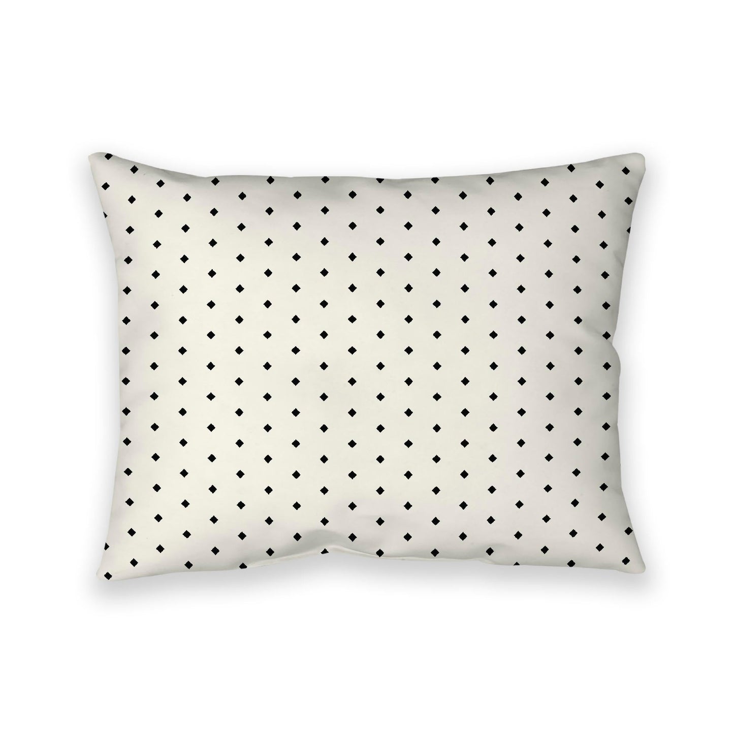 Pale Cream Cotton Canvas Cushion Covers with Fine Black Diamonds on Front, CACU-CC-1013-111, 66 x 51 cm, 26 x 20 inches