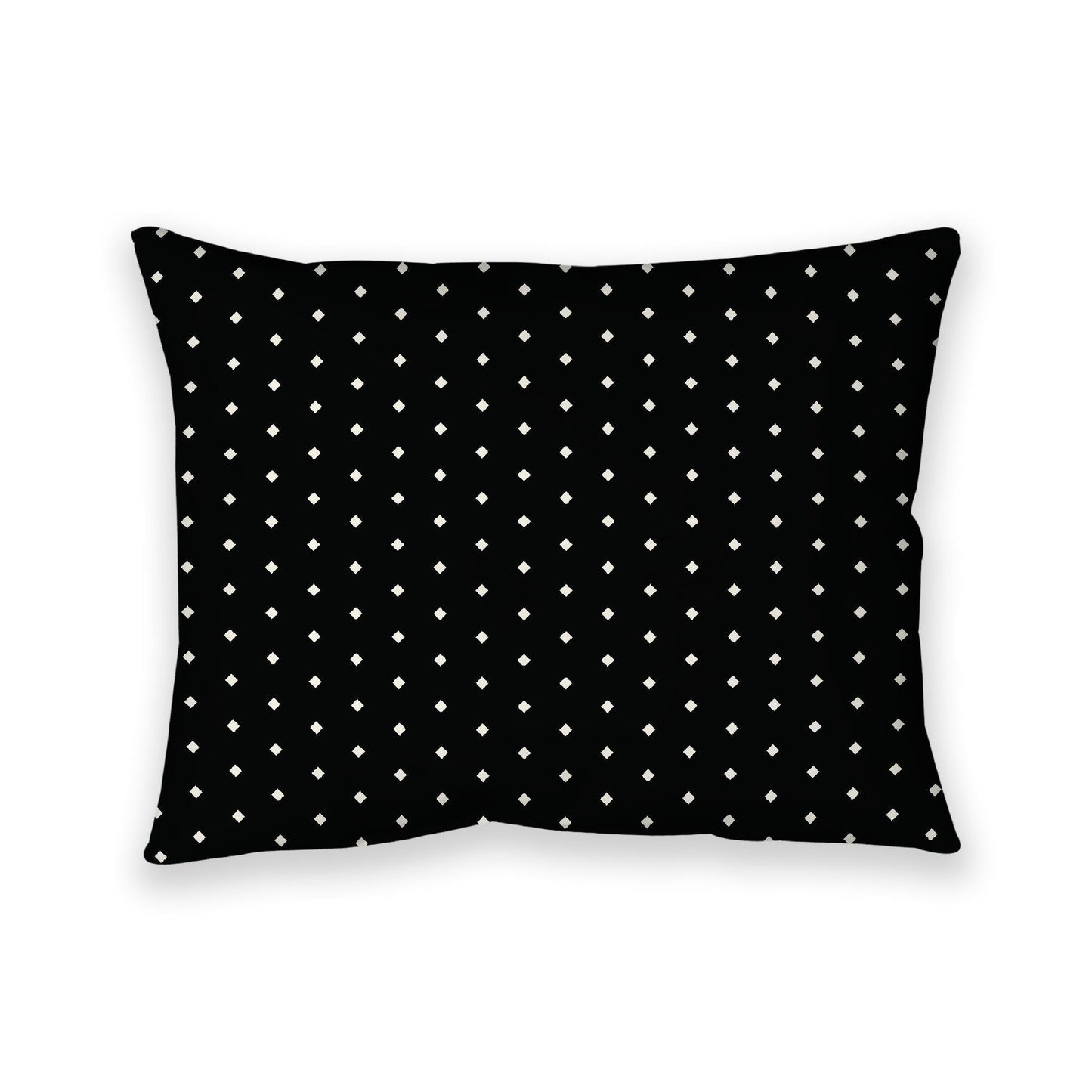 Black Cotton Canvas Cushion Covers with Fine Pale Cream Diamonds on Front, CACU-CC-1013-112, 66 x 51 cm, 26 x 20 inches