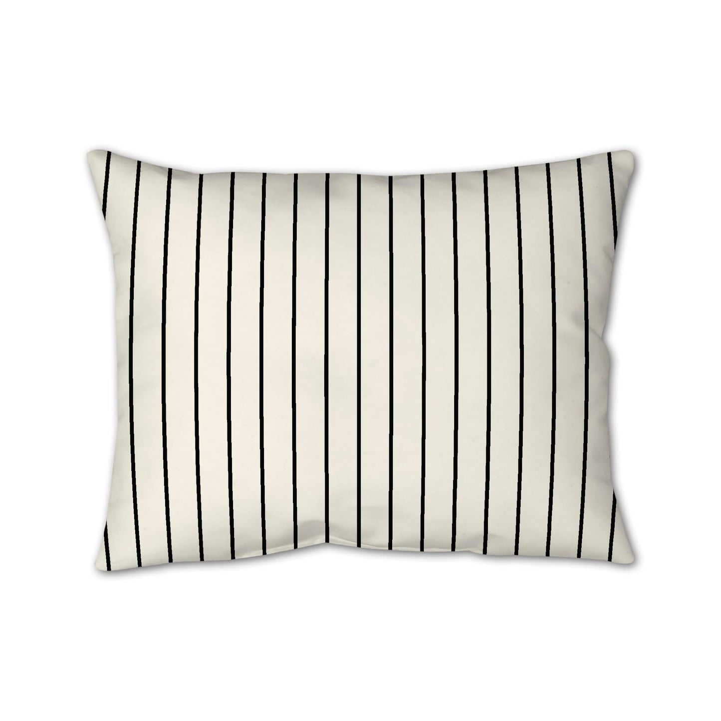 Pale Cream Cotton Canvas Cushion Covers with Fine Black Stripes on Front, CACU-CC-1013-151, 66 x 51 cm, 26 x 20 inches