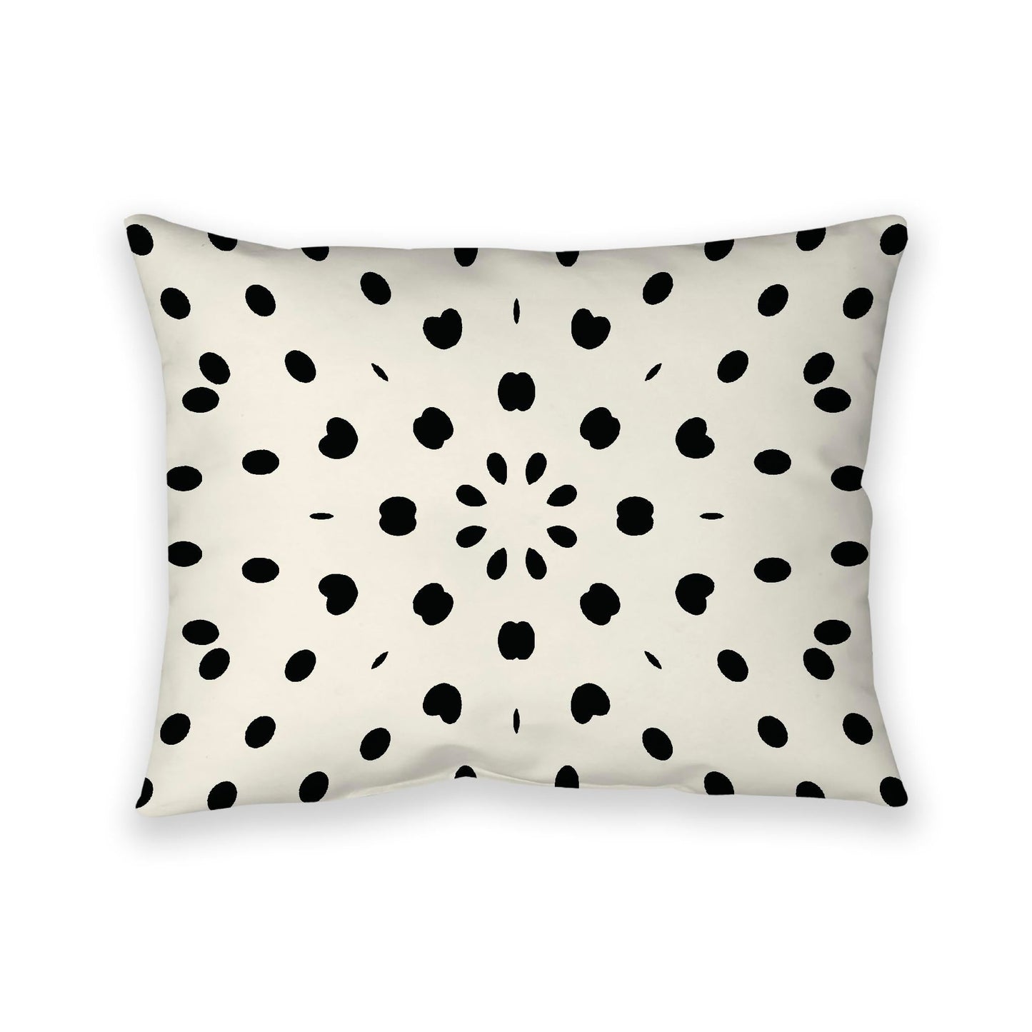 Pale Cream Cotton Canvas Cushion Covers with Black Burst Pattern on Front, CACU-CC-1013-231, 66 x 51 cm, 26 x 20 inches
