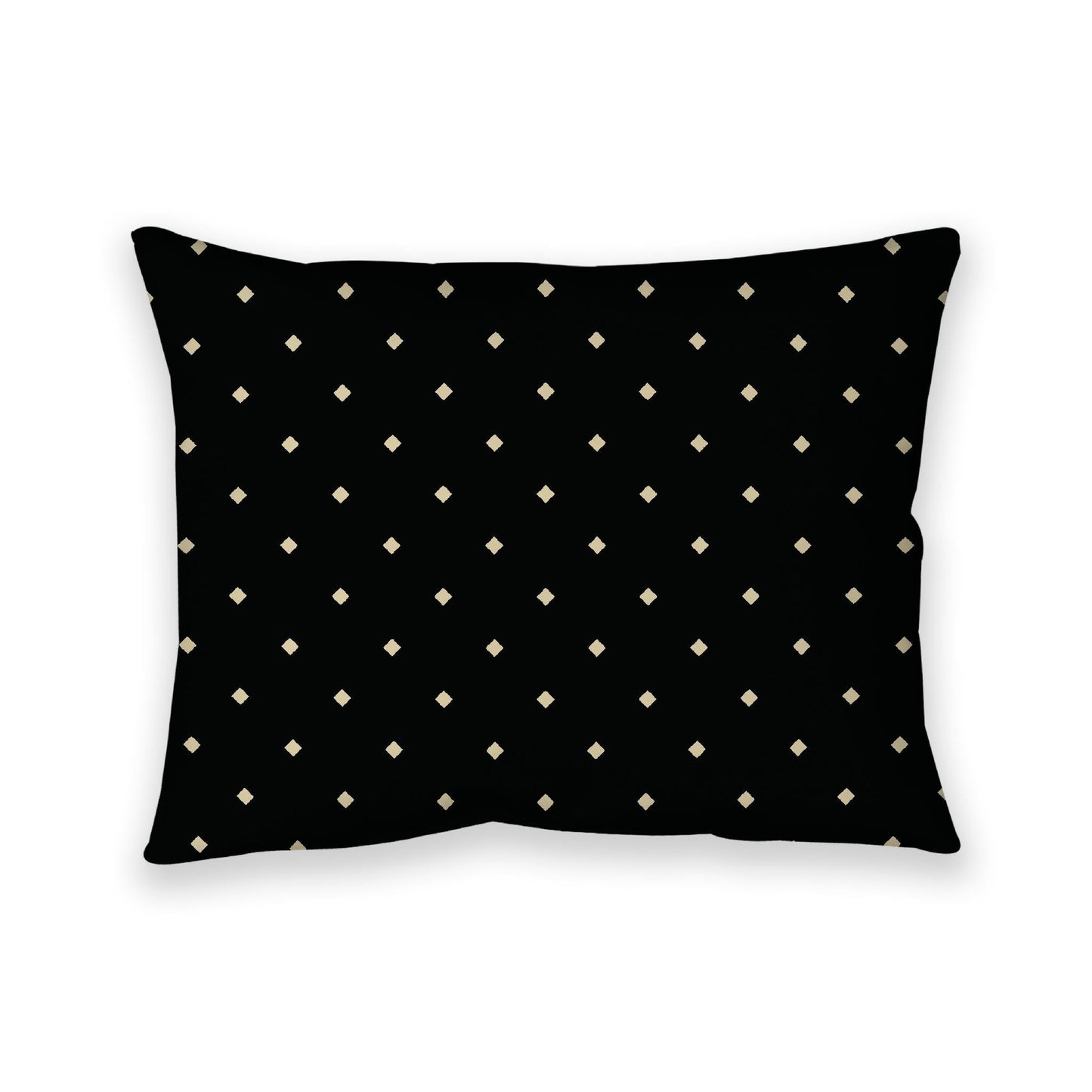 Black Cotton Canvas Cushion Covers with Desert Sand Diamonds on Front, CACU-CC-1014-102, 66 x 51 cm, 26 x 20 inches