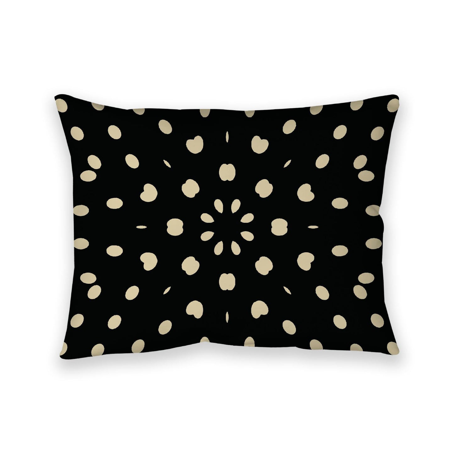 Black Cotton Canvas Cushion Covers with Desert Sand Burst Pattern on Front, CACU-CC-1014-232, 66 x 51 cm, 26 x 20 inches