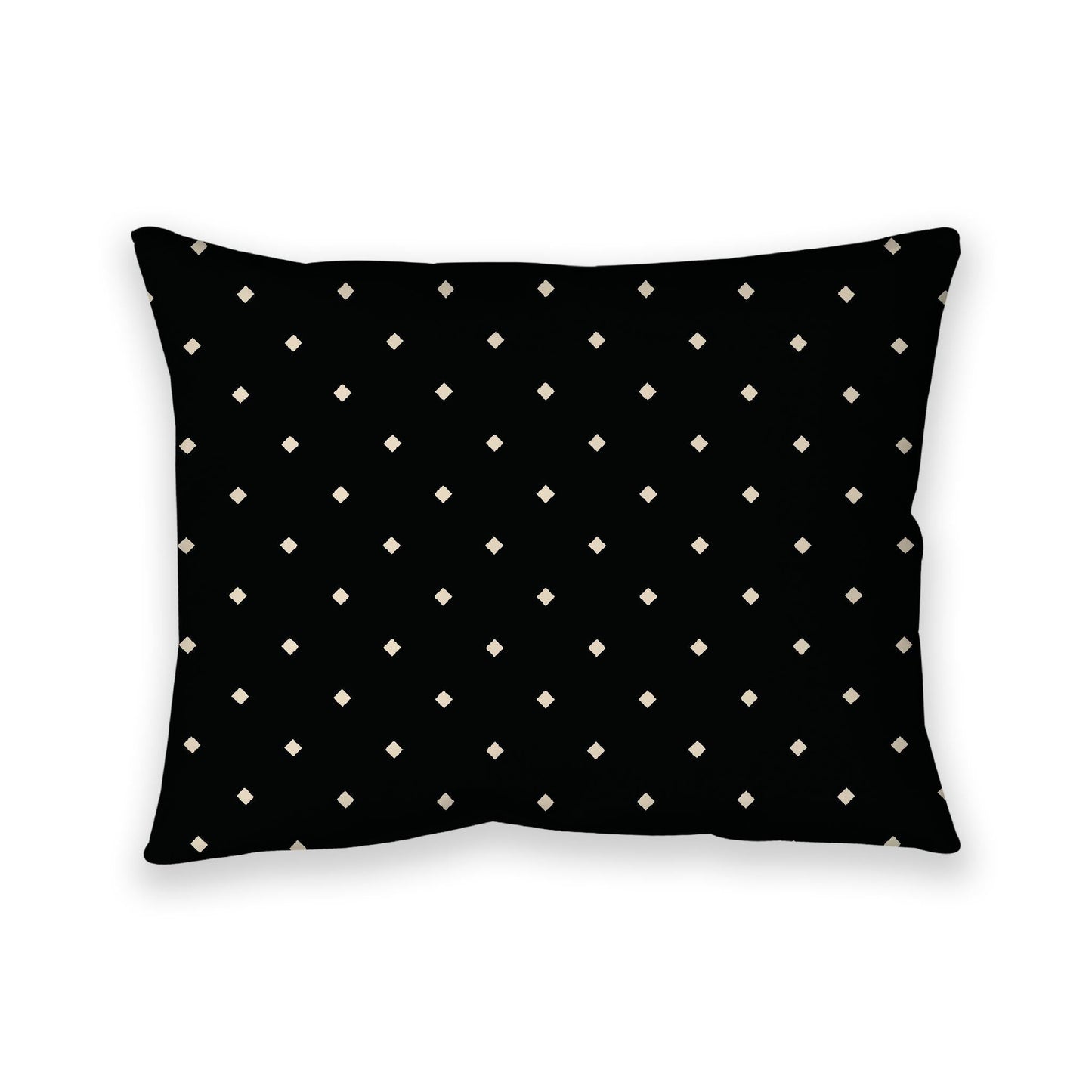 Black Cotton Canvas Cushion Covers with Beige Diamonds on Front, CACU-CC-1015-102, 66 x 51 cm, 26 x 20 inches