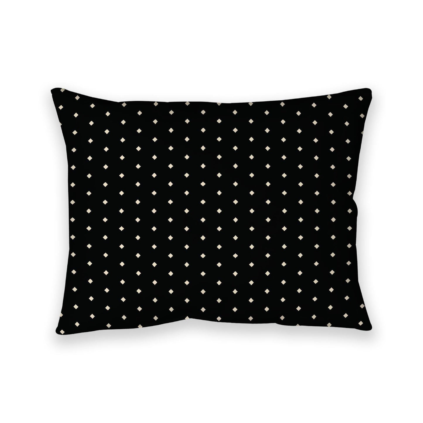 Black Cotton Canvas Cushion Covers with Fine Beige Diamonds on Front, CACU-CC-1015-112, 66 x 51 cm, 26 x 20 inches