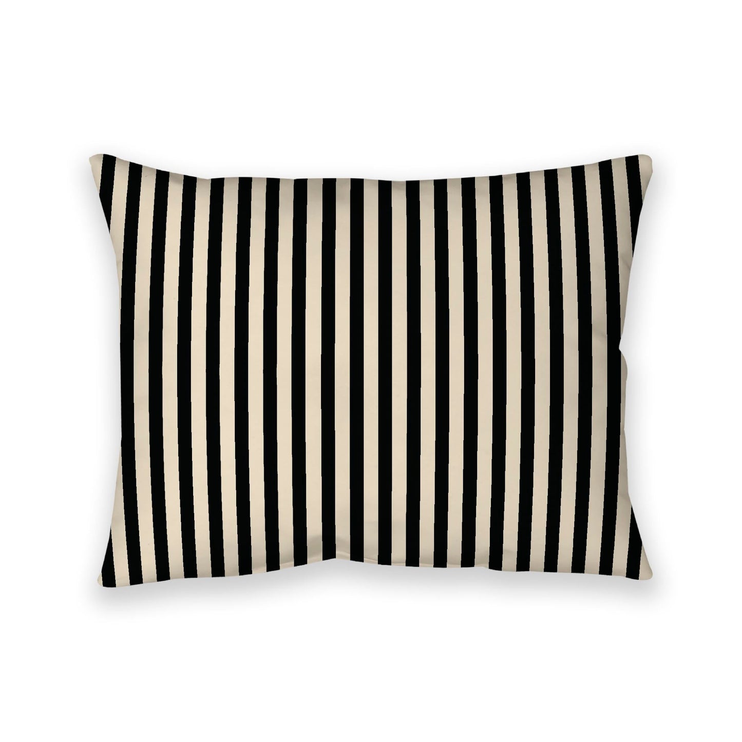 Beige Cotton Canvas Cushion Covers with Thin Black Bars on Front, CACU-CC-1015-241, 66 x 51 cm, 26 x 20 inches