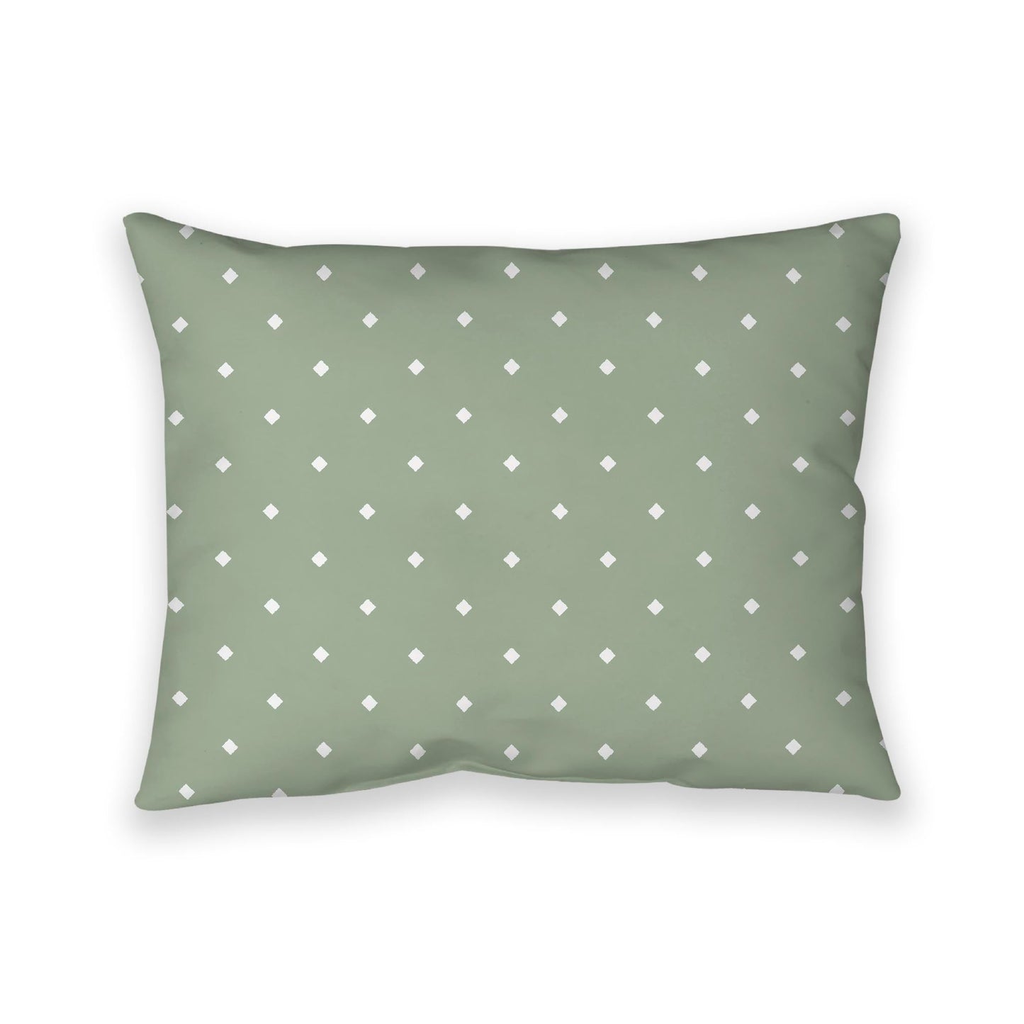 Green Cotton Canvas Cushion Covers with Off-White Diamonds on Front, CACU-CC-1052-102, 66 x 51 cm, 26 x 20 inches