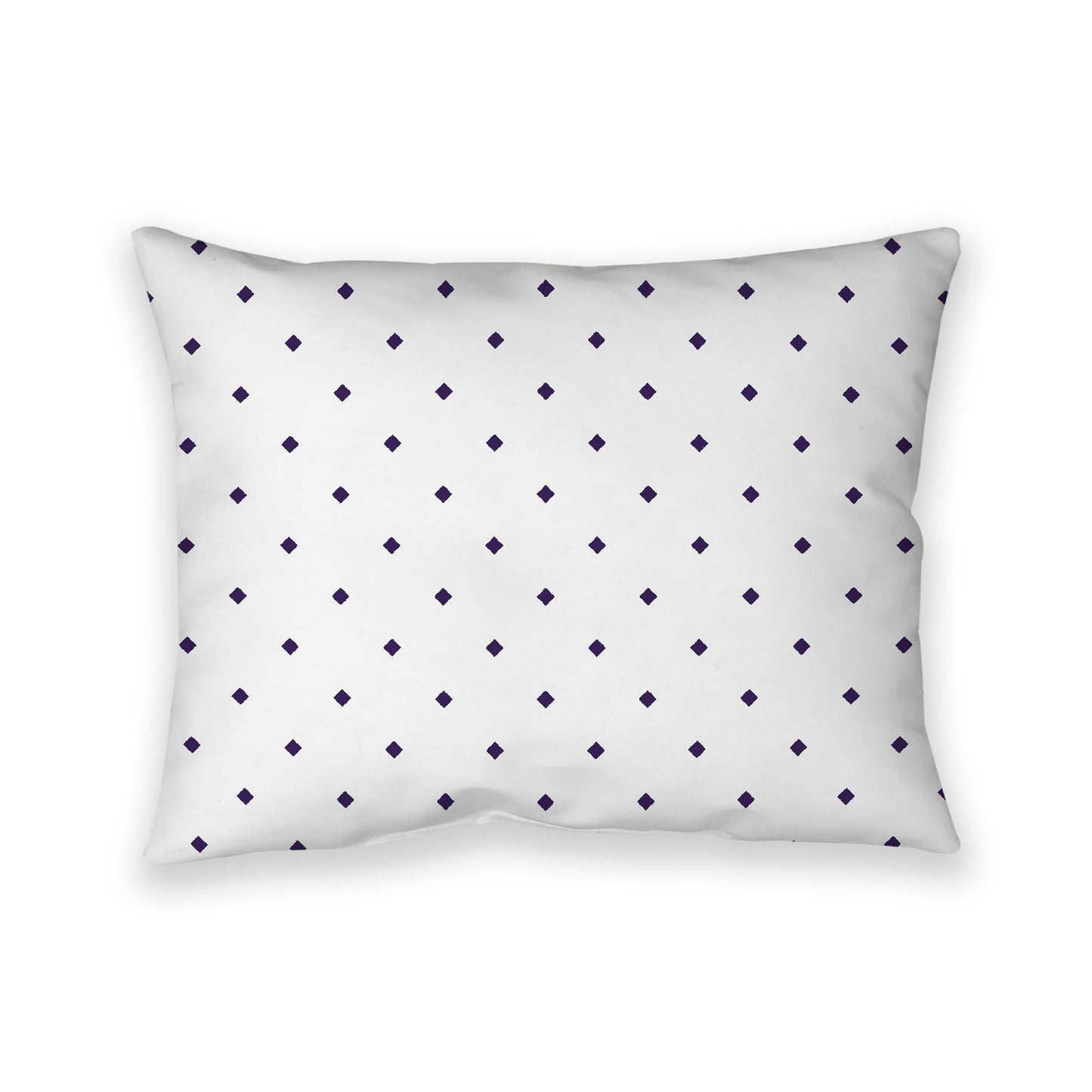 Off-White Cotton Canvas Cushion Covers with Purple Diamonds on Front, CACU-CC-1143-101, 66 x 51 cm, 26 x 20 inches