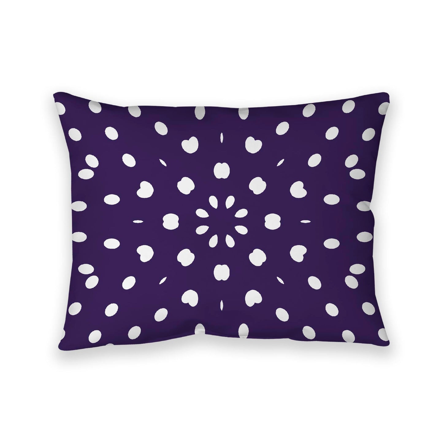 Purple Cotton Canvas Cushion Covers with Off-White Burst Pattern on Front, CACU-CC-1143-232, 66 x 51 cm, 26 x 20 inches