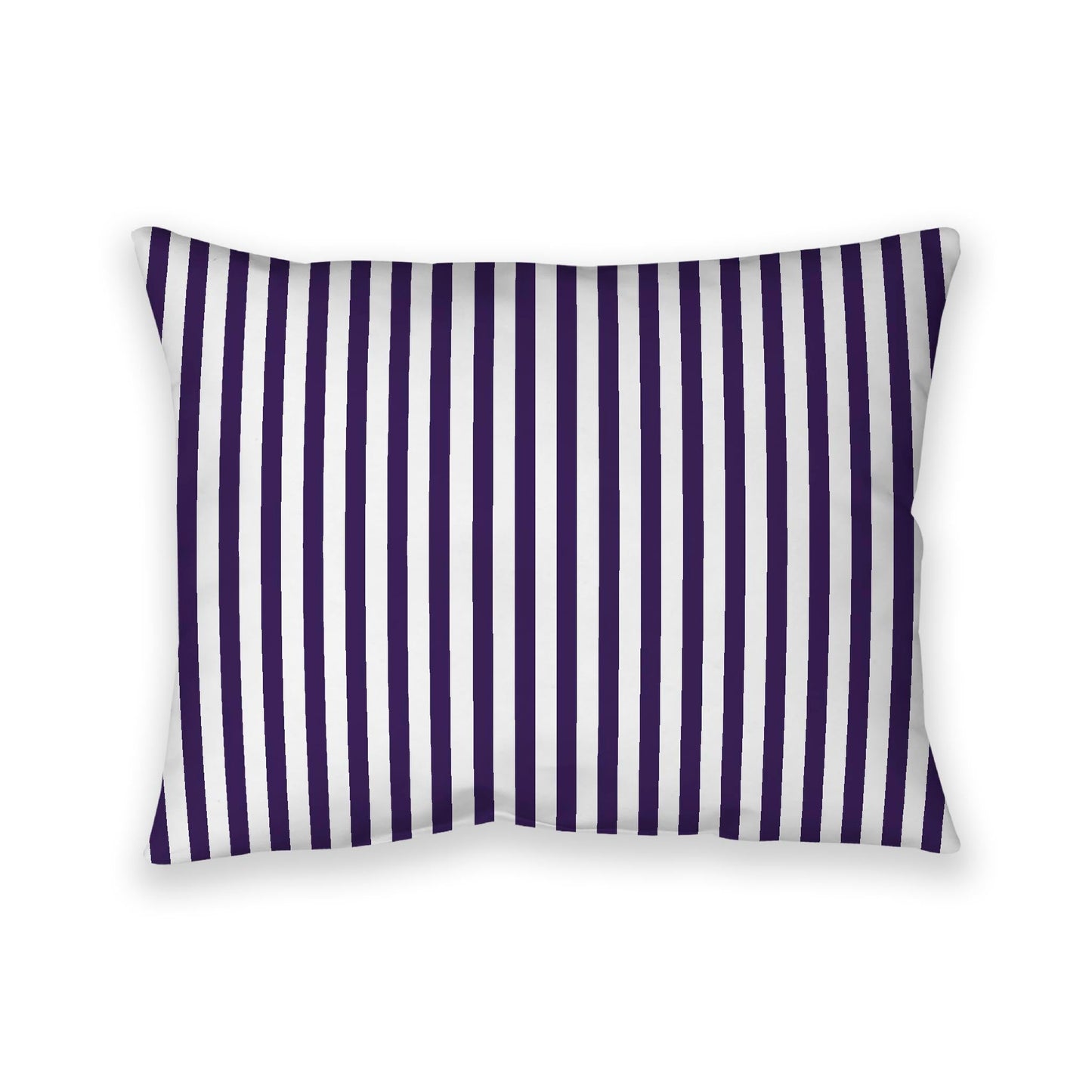 Off-White Cotton Canvas Cushion Covers with Thin Purple Bars on Front, CACU-CC-1143-241, 66 x 51 cm, 26 x 20 inches